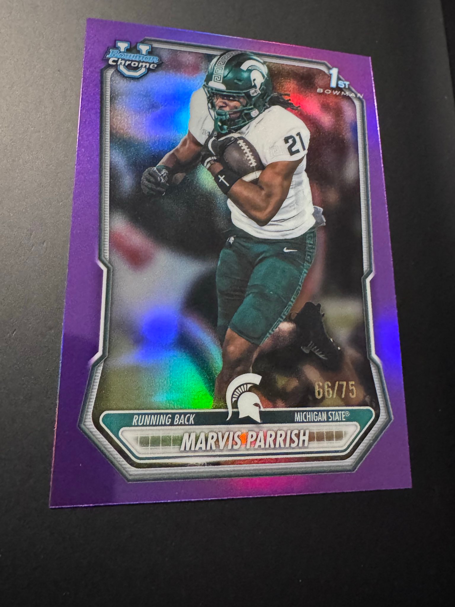 Marvis Parrish Purple Refractor serial 66 of 75