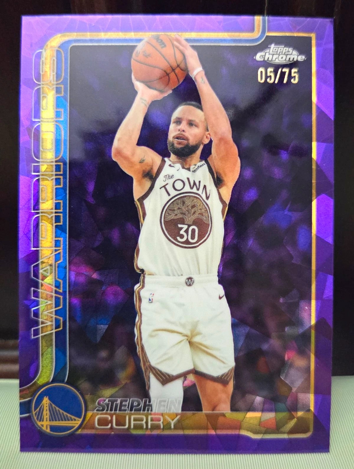 Stephen Curry Purple Sapphire serial 5 of 75