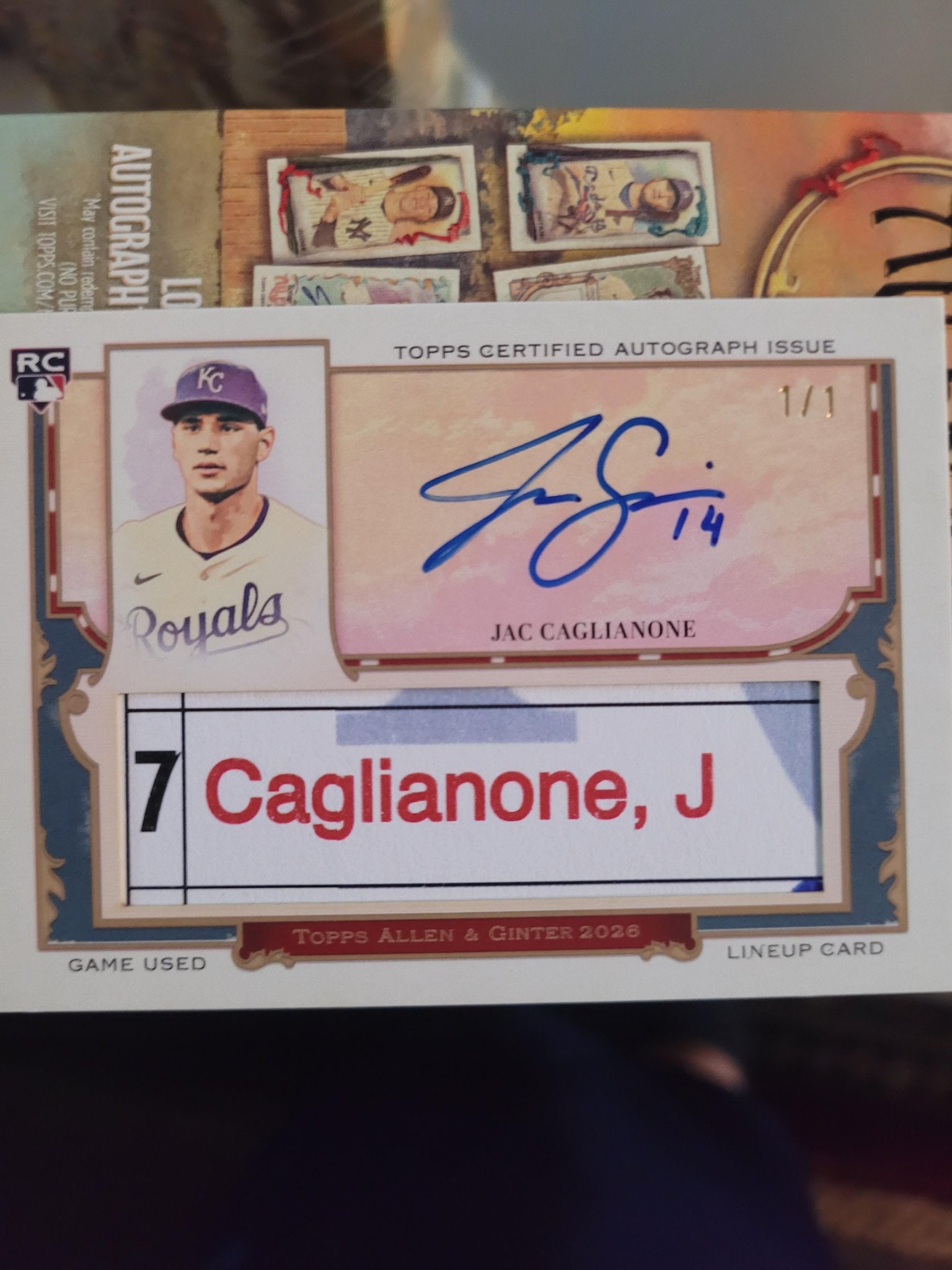 Jac Caglianone Base serial 1 of 1