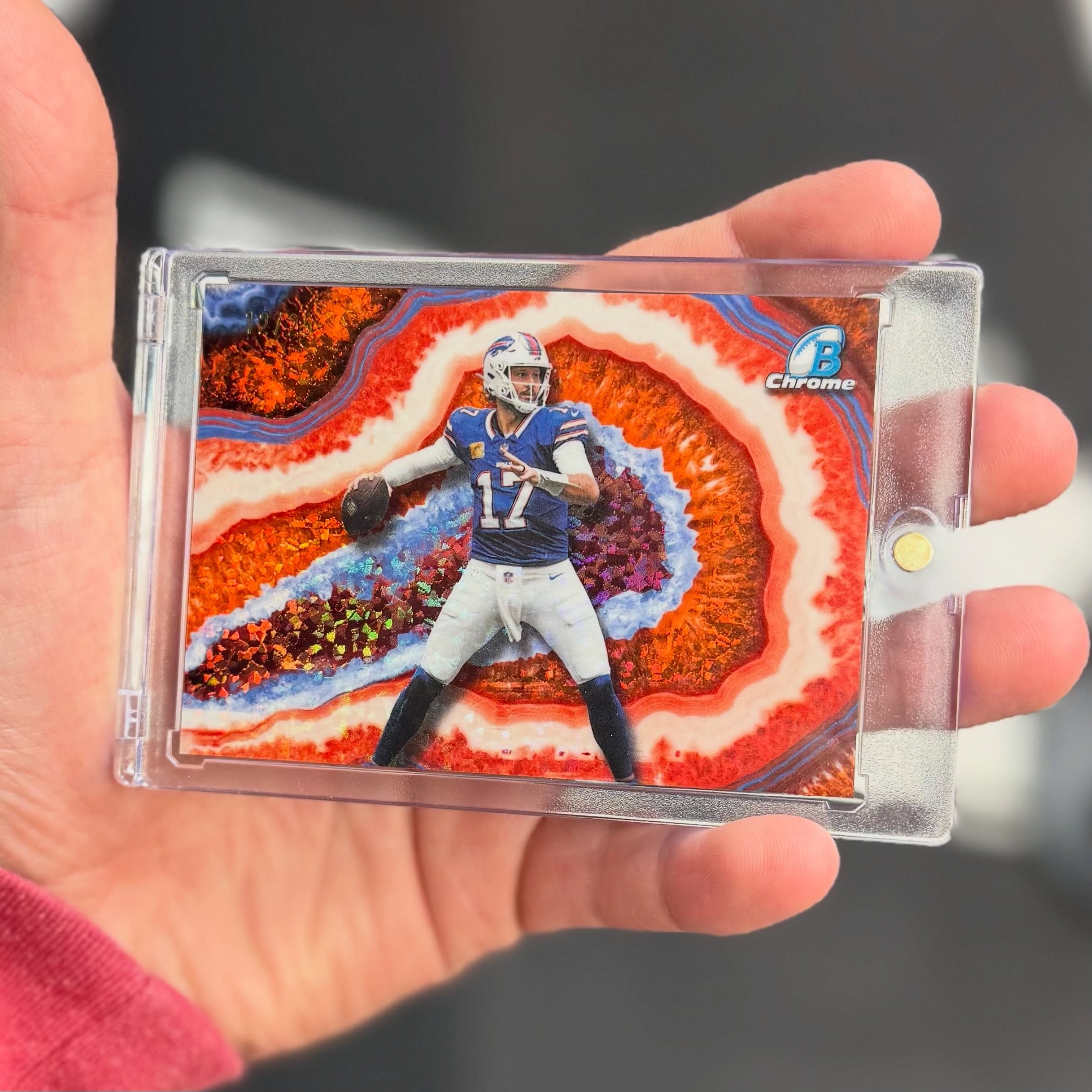 Josh Allen Orange Crystal Refractor serial 12 of 25