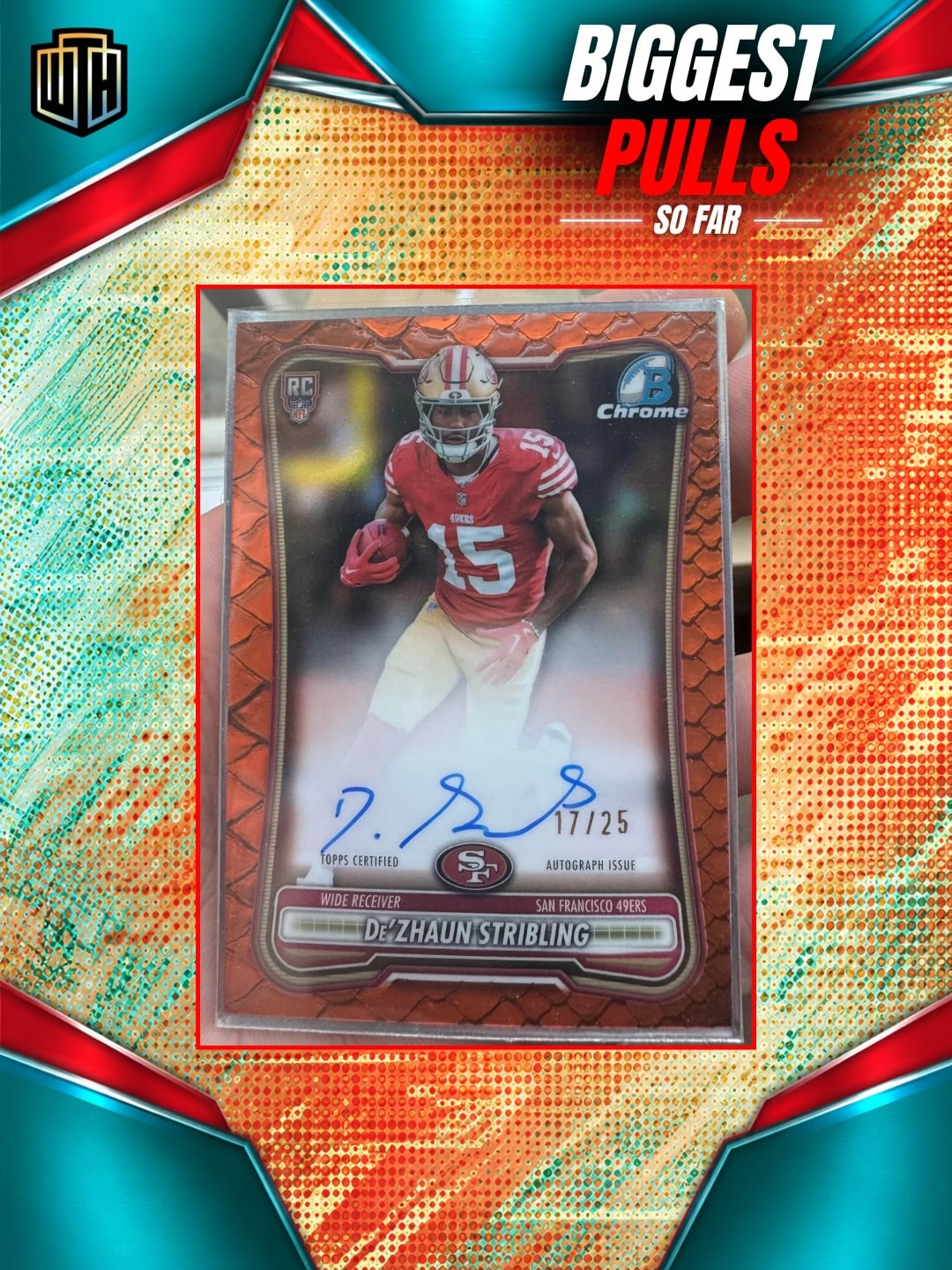 De'Zhaun Stribling Orange Reptilian Refractor serial 17 of 25