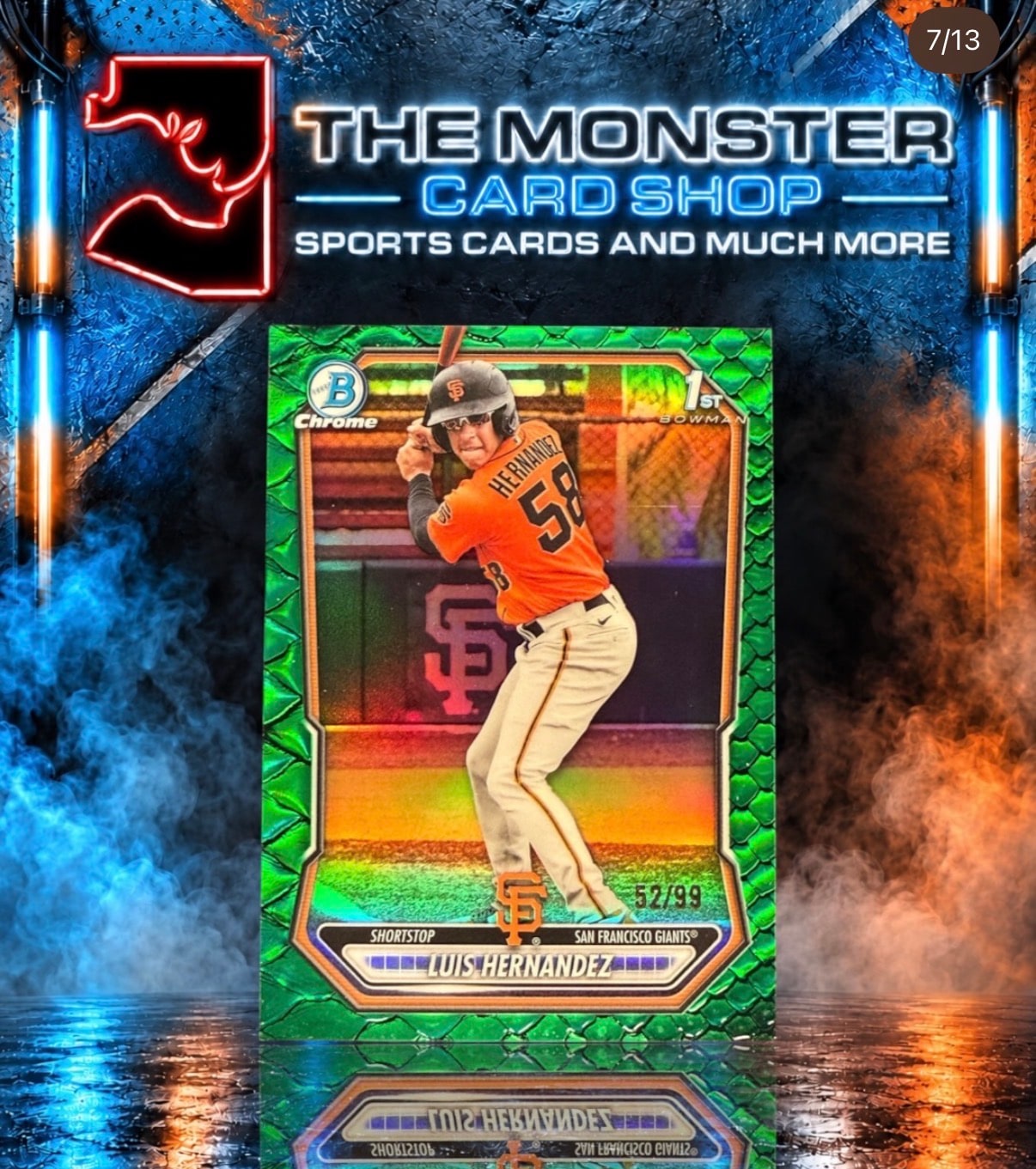 Luis Hernandez Reptilian Green Refractor serial 52 of 99