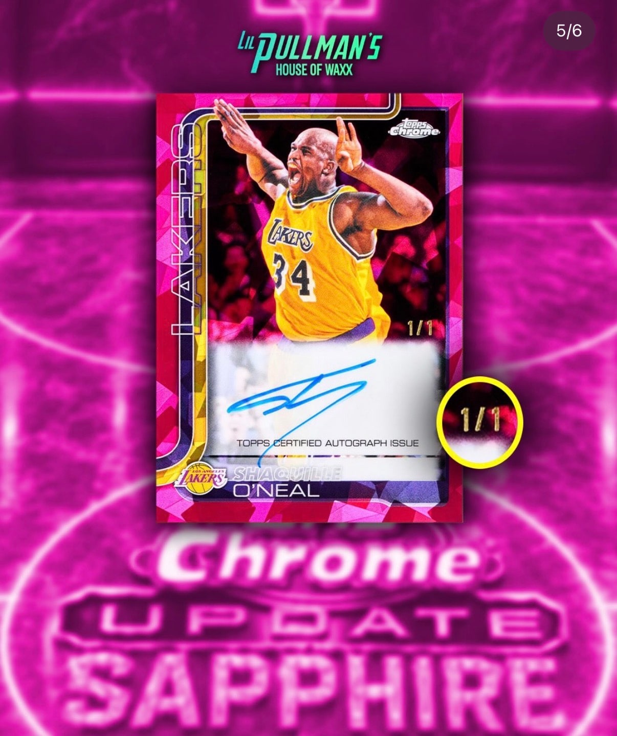 Shaquille O'Neal Padparadscha Sapphire serial 1 of 1