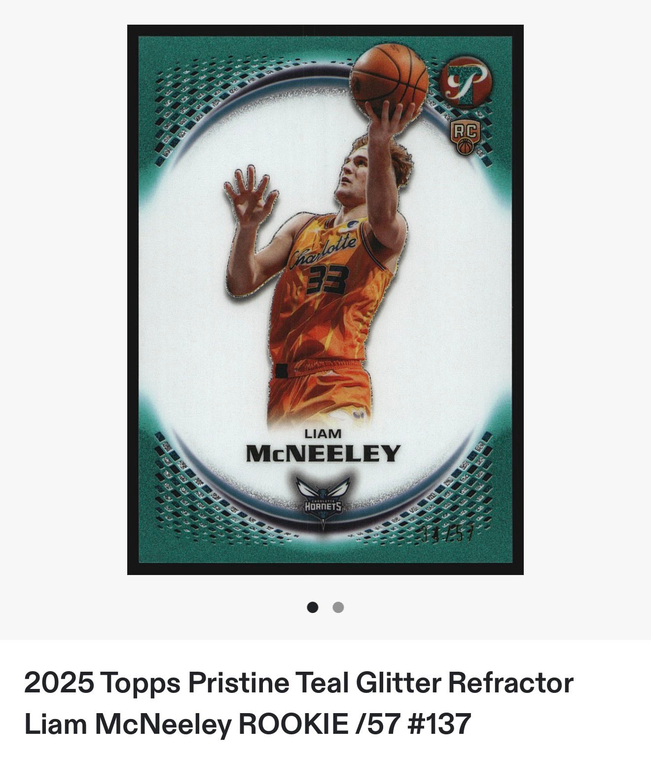 Liam McNeeley Teal Glitter serial 34 of 57