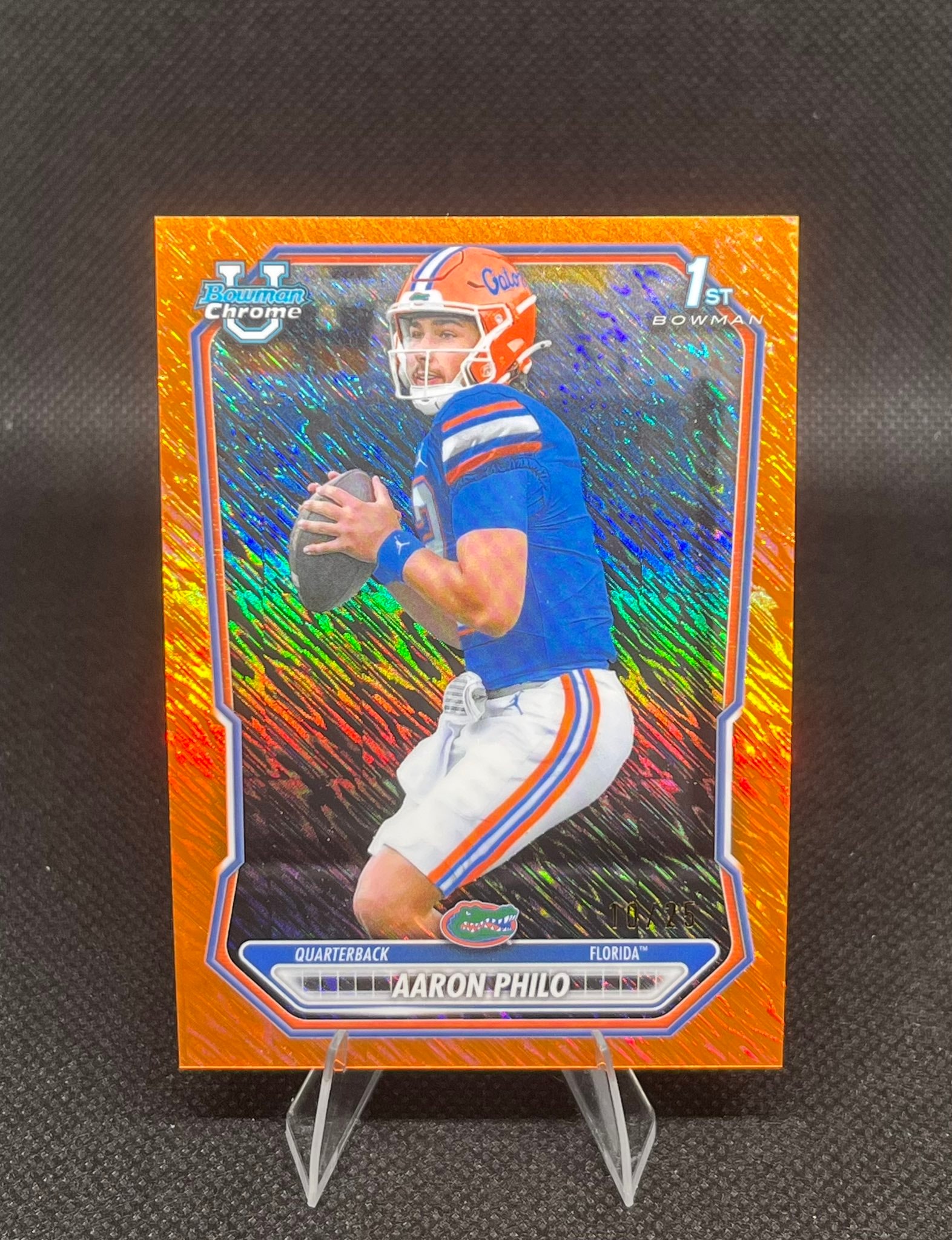 Aaron Philo Orange Shimmer Refractor serial 10 of 25
