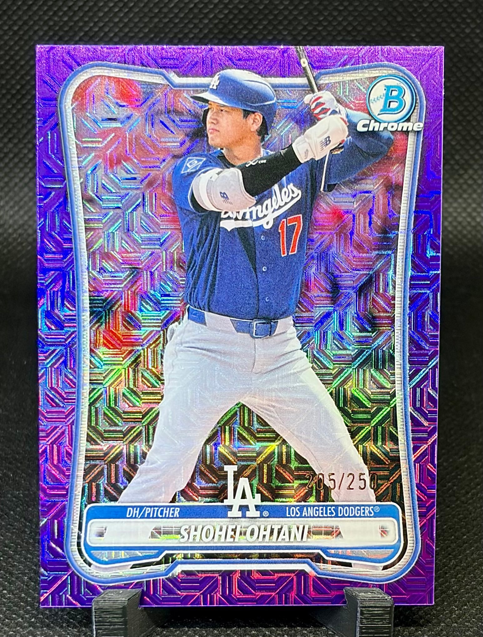 Shohei Ohtani Purple Mojo Refractor serial 205 of 250