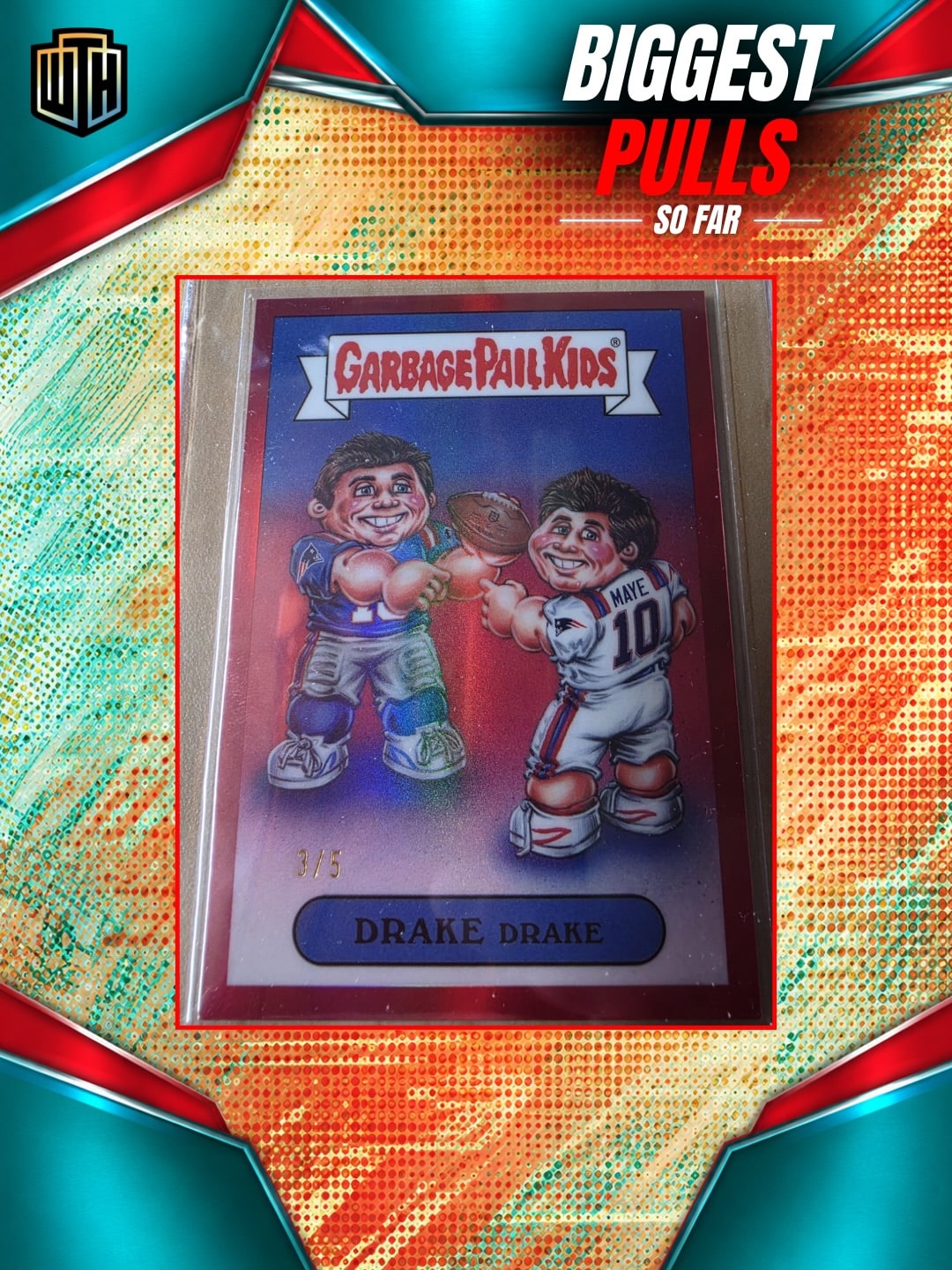 Drake Maye Red Refractor serial 3 of 5