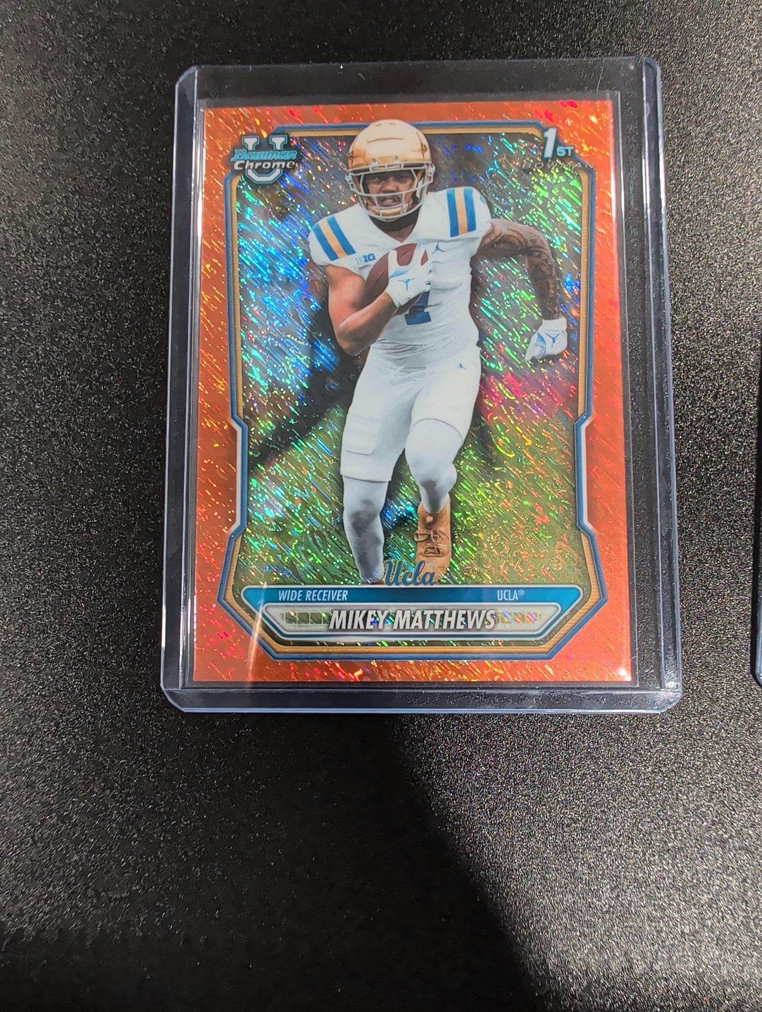 Mikey Matthews Orange Shimmer Refractor serial 12 of 25