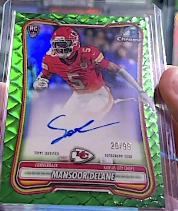 Mansoor Delane Green Reptilian Refractor serial 20 of 99