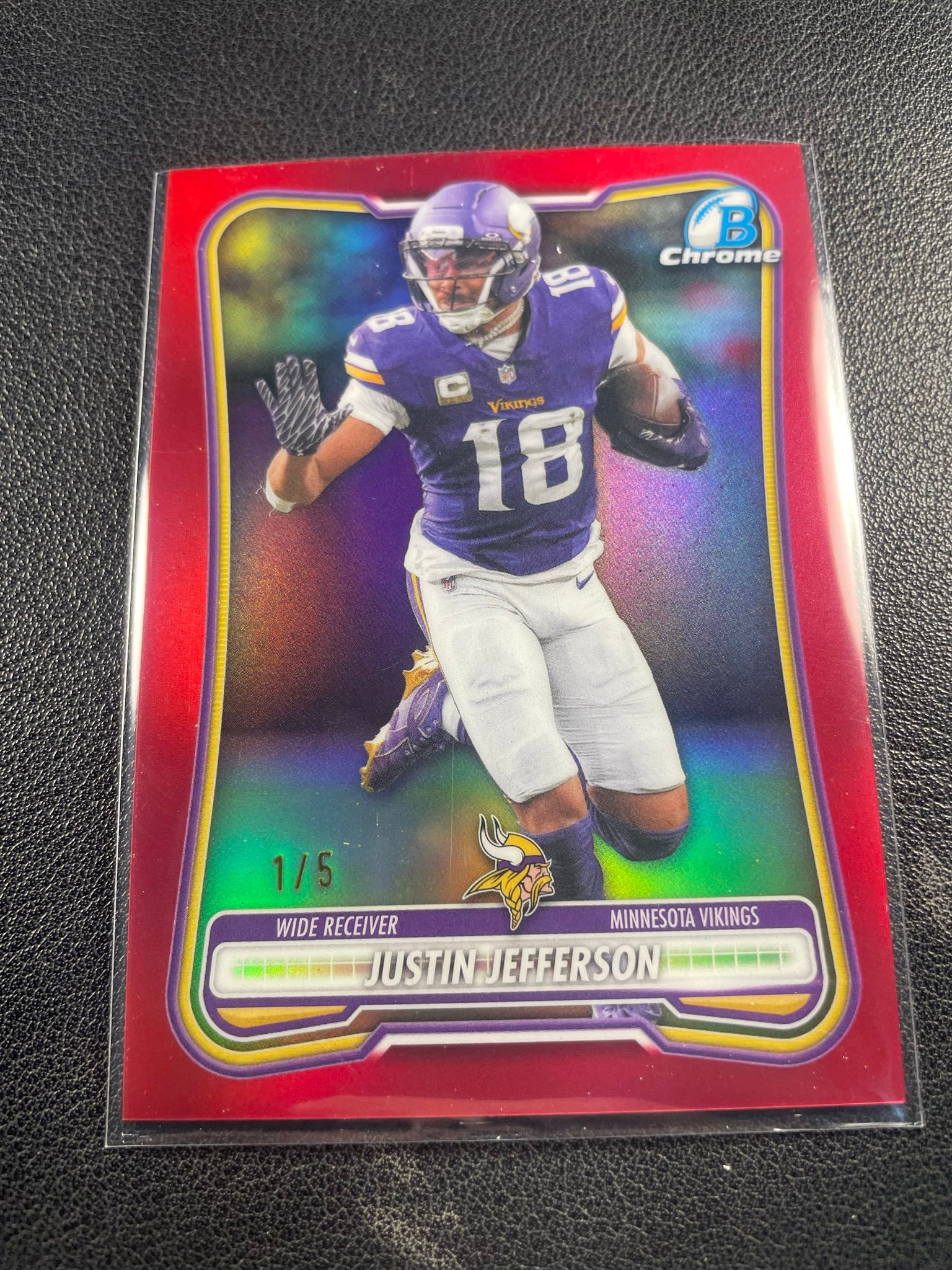 Justin Jefferson Red Refractor serial 1 of 5