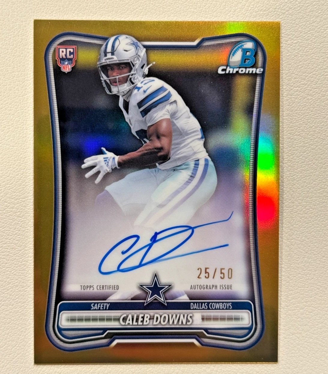 Caleb Downs Gold Refractor serial 25 of 50