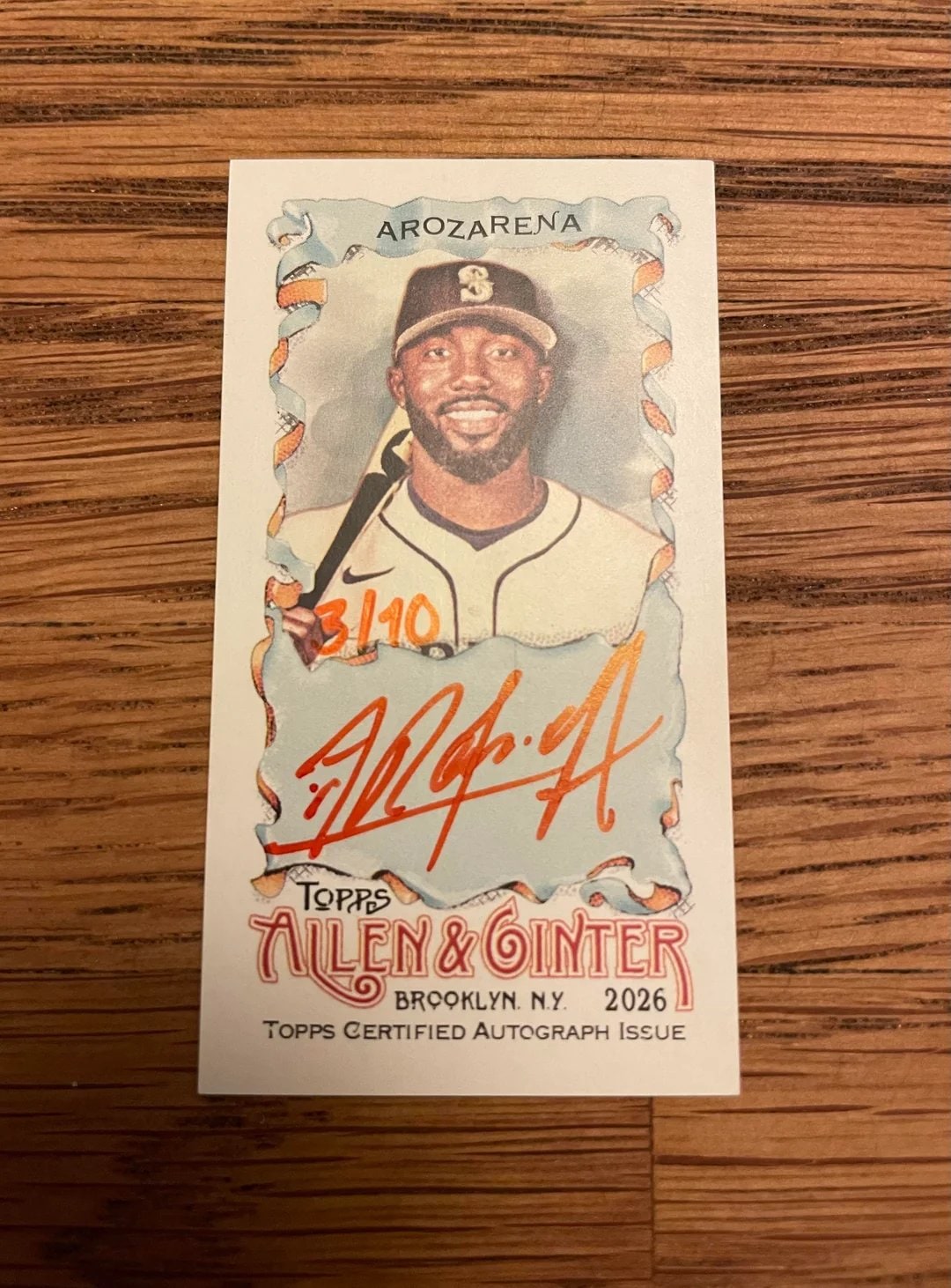 Randy Arozarena Red Ink serial 3 of 10