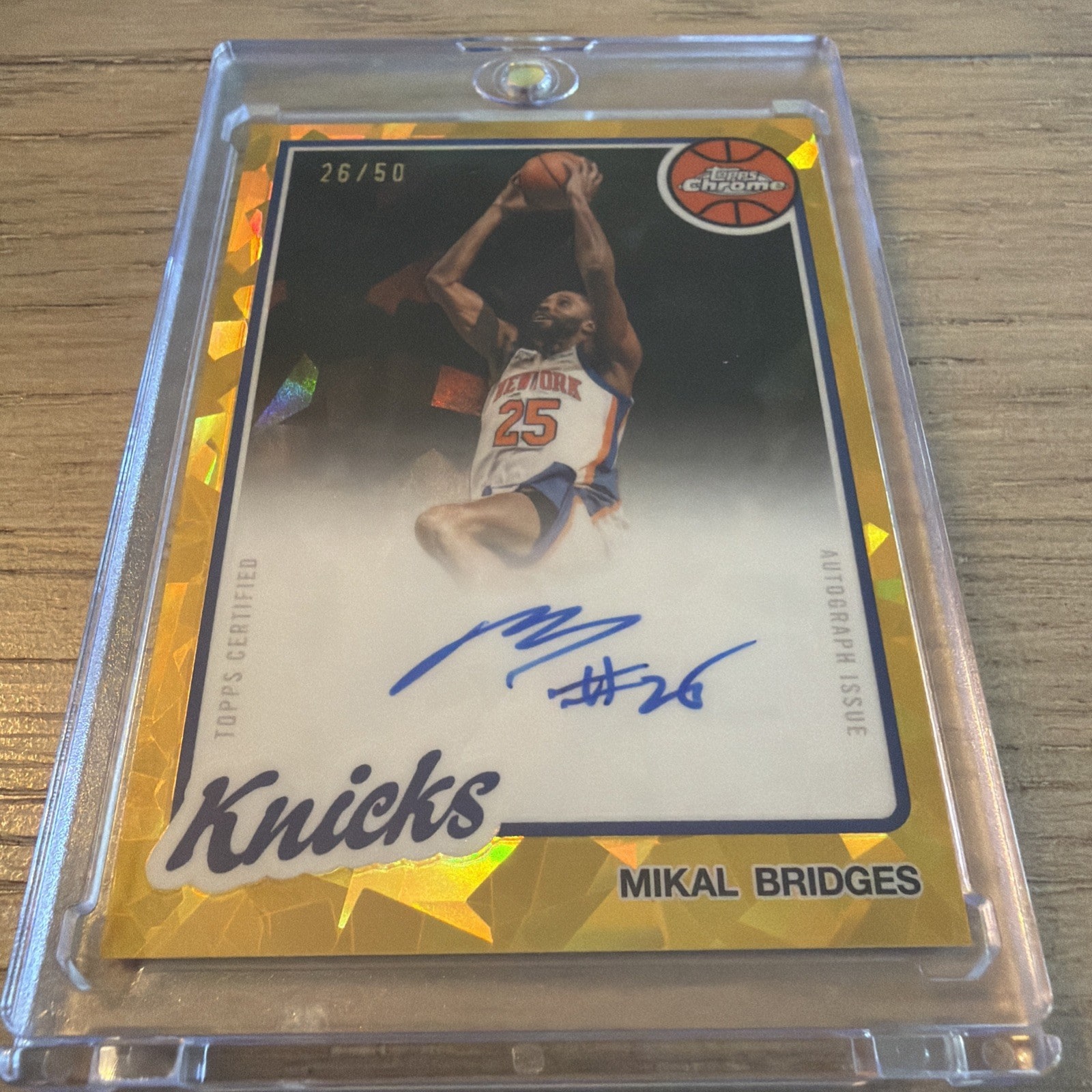 Mikal Bridges Gold Sapphire serial 26 of 50