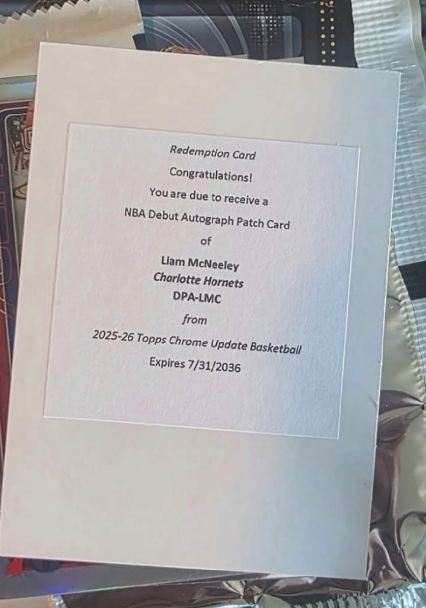 Liam McNeeley Base serial 1 of 1