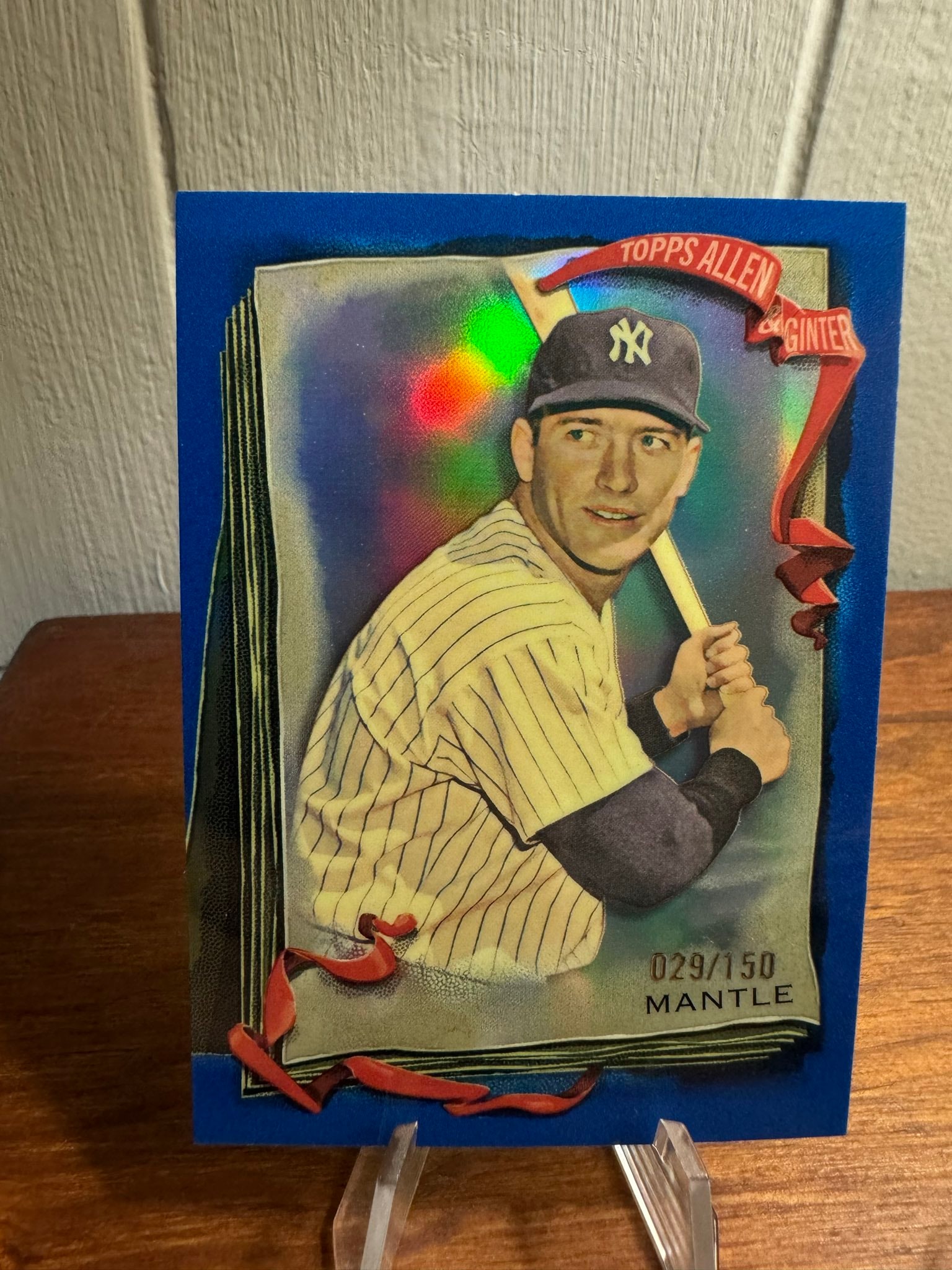 Mickey Mantle Blue Refractor serial 29 of 150