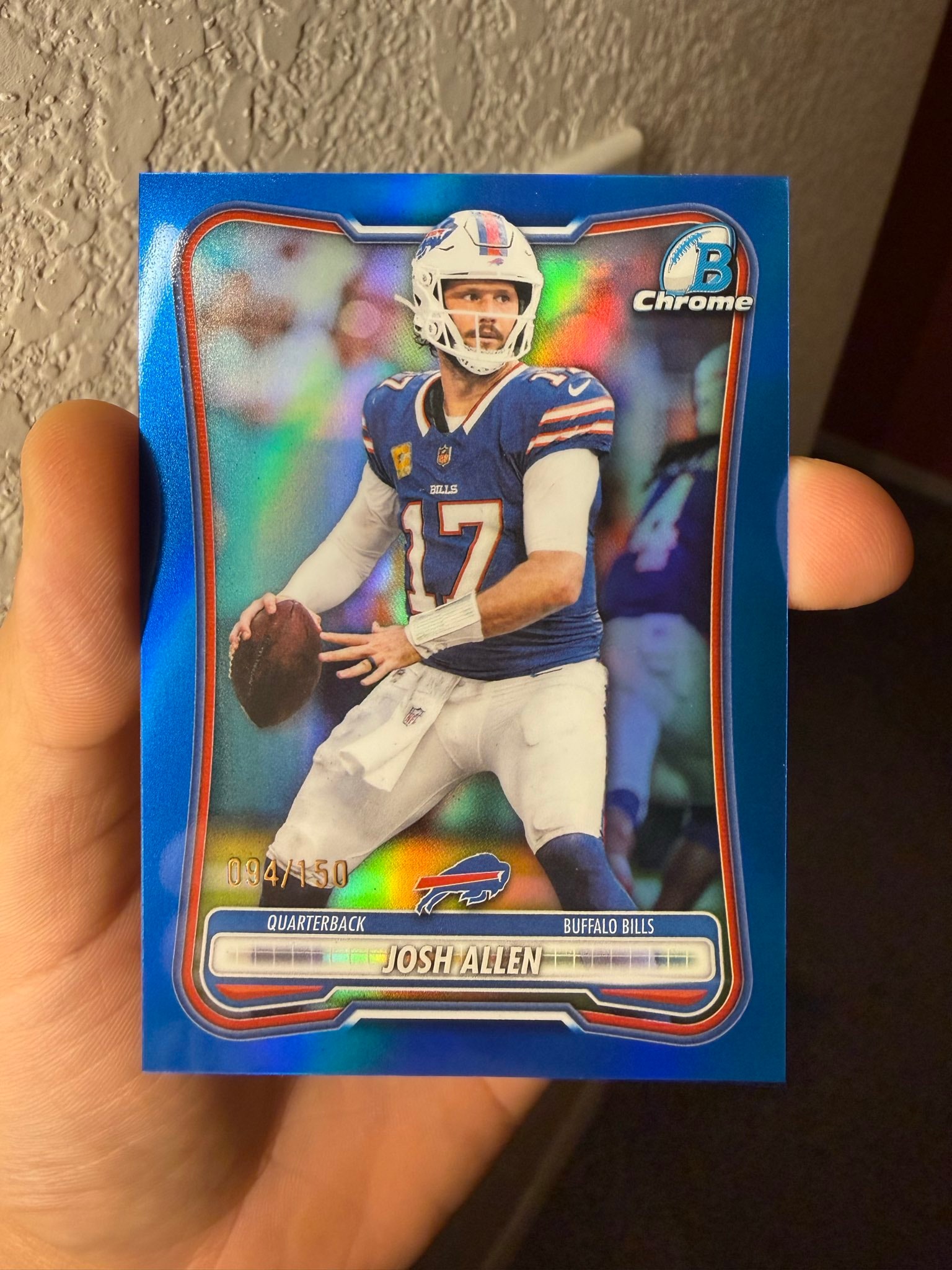 Josh Allen Blue Refractor serial 94 of 150