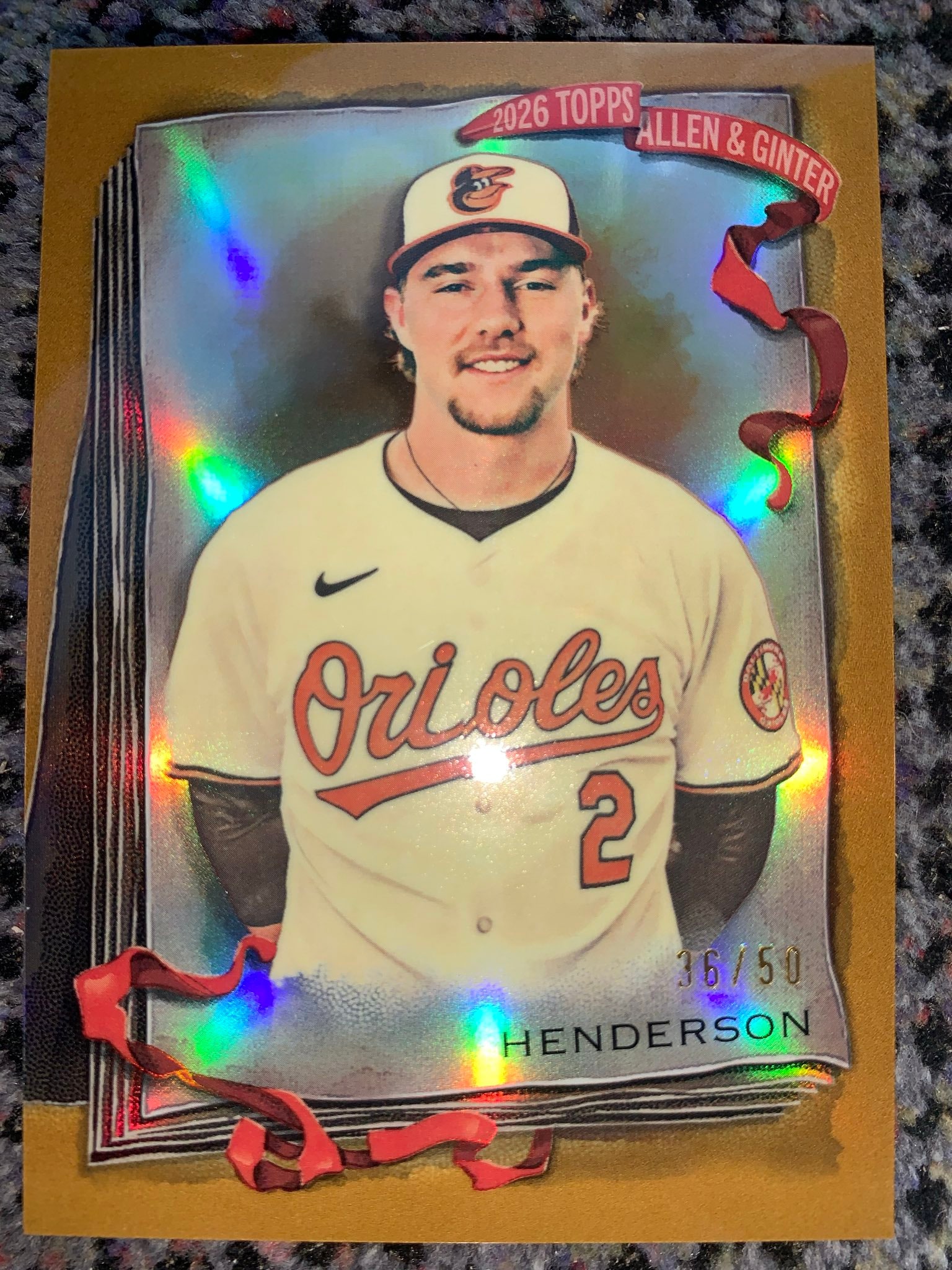 Gunnar Henderson Gold Refractor serial 36 of 50