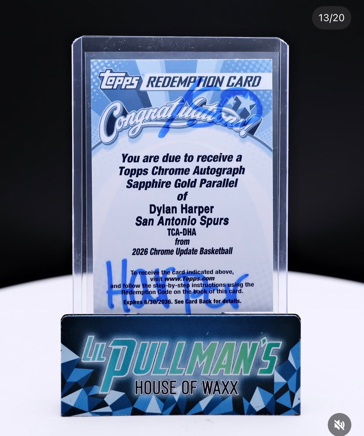 Dylan Harper Gold Sapphire, serial not yet known