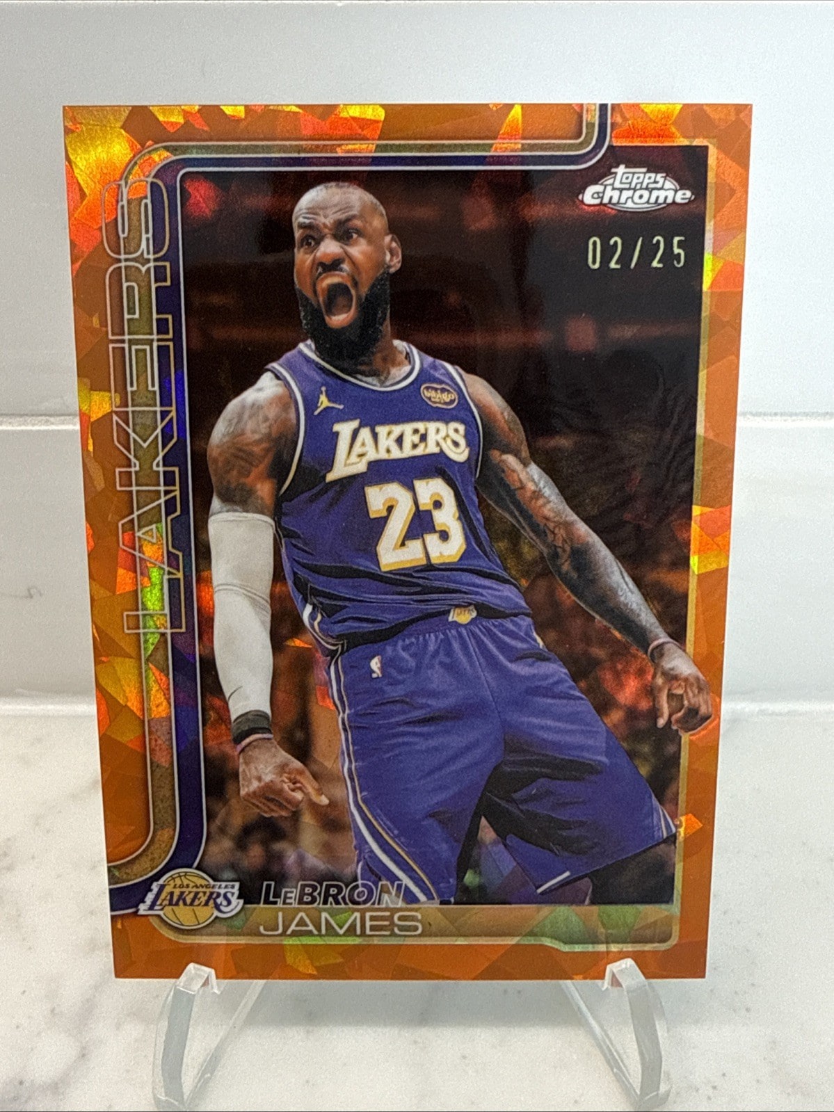 LeBron James Orange Sapphire serial 2 of 25