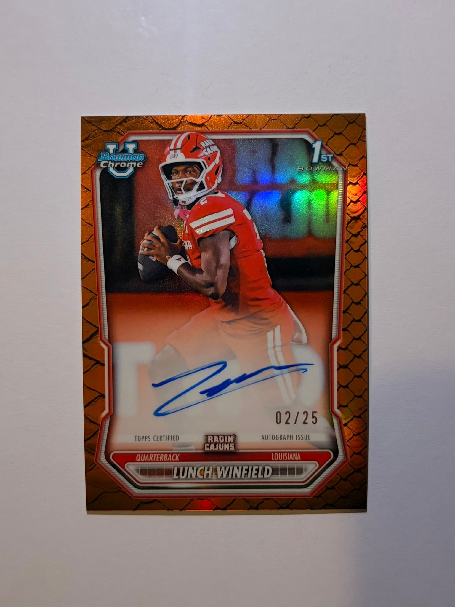 Lunch Winfield Orange Reptilian Refractor serial 2 of 25