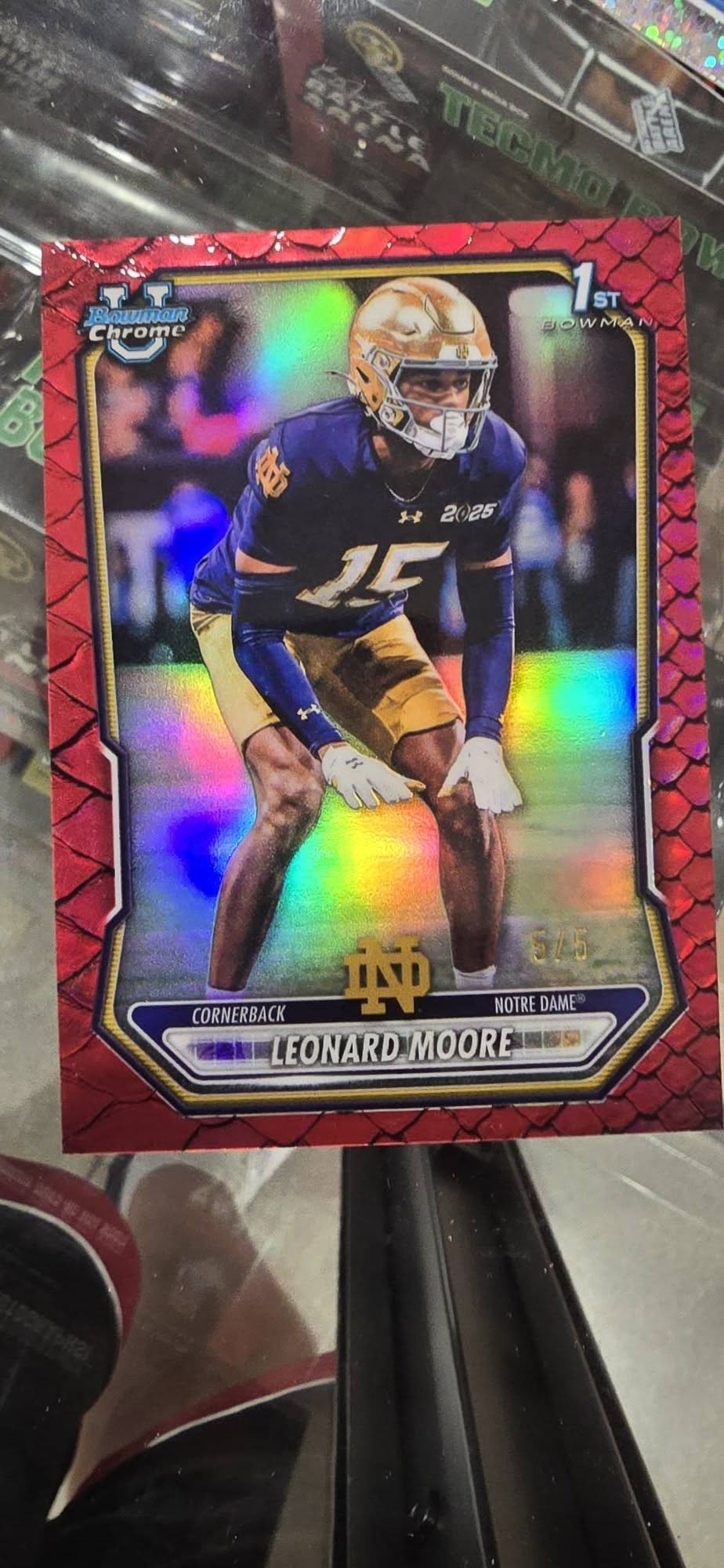 Leonard Moore Red Reptilian Refractor serial 5 of 5