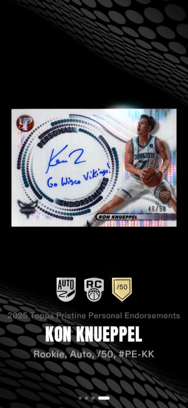 Kon Knueppel Pristine Gold serial 46 of 50