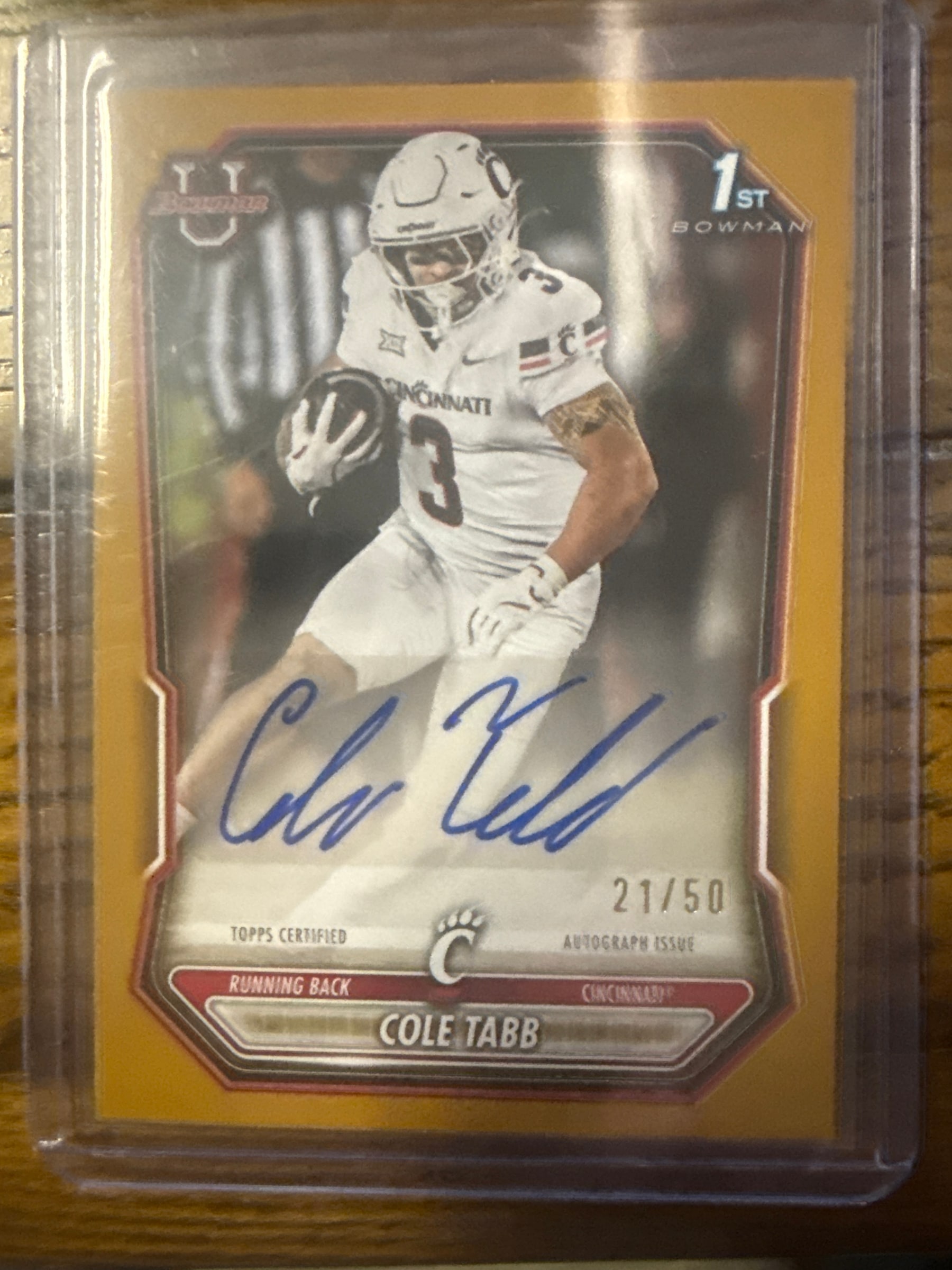 Cole Tabb Gold Refractor serial 21 of 50