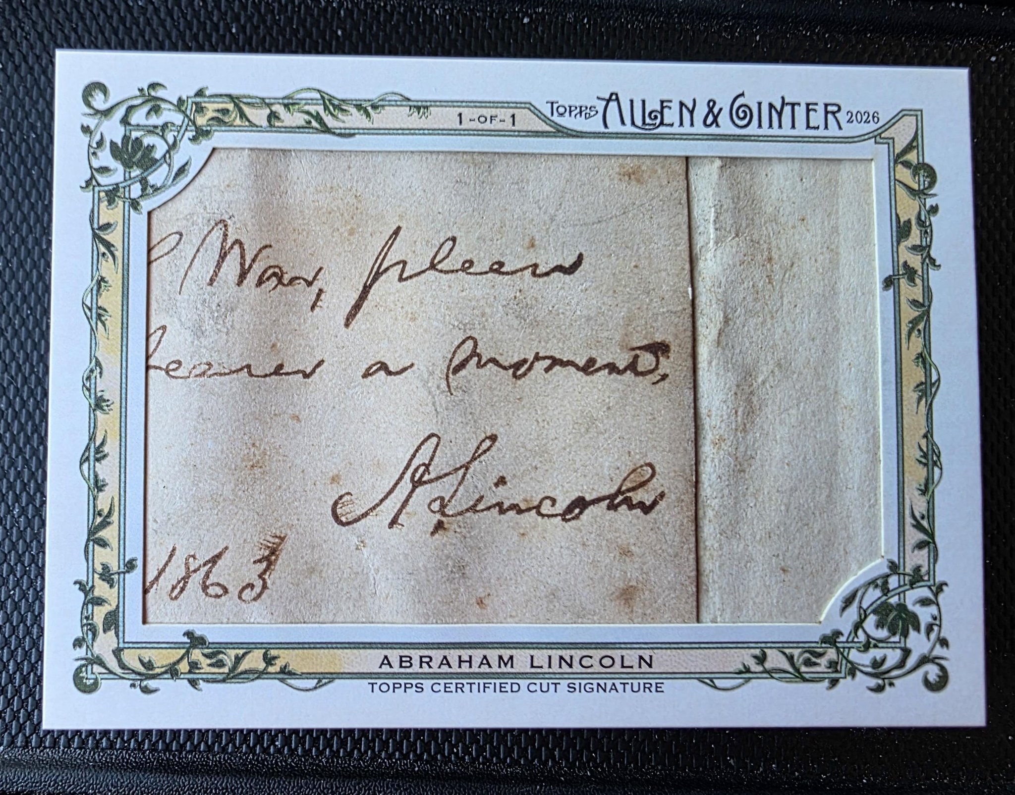 Abraham Lincoln Base serial 1 of 1