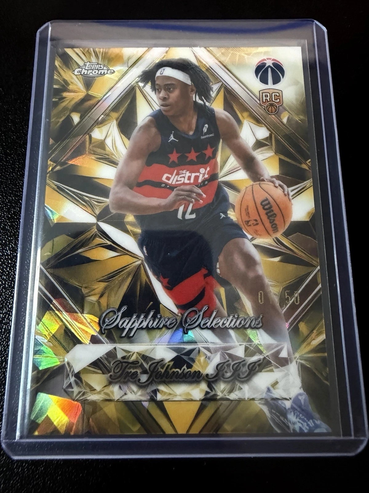 Tre Johnson III Gold Sapphire serial 1 of 50