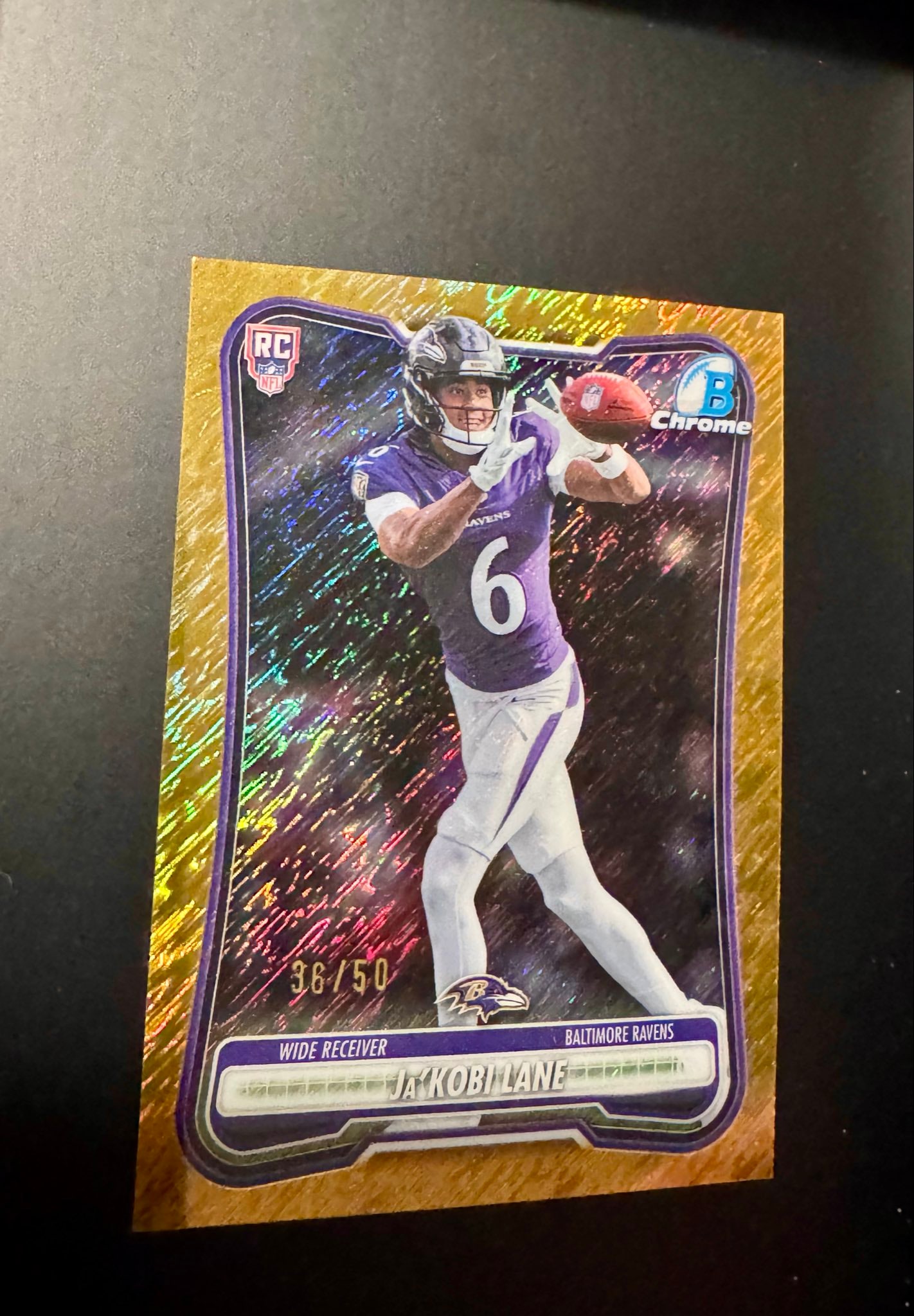 Ja'Kobi Lane Gold Shimmer Refractor serial 36 of 50