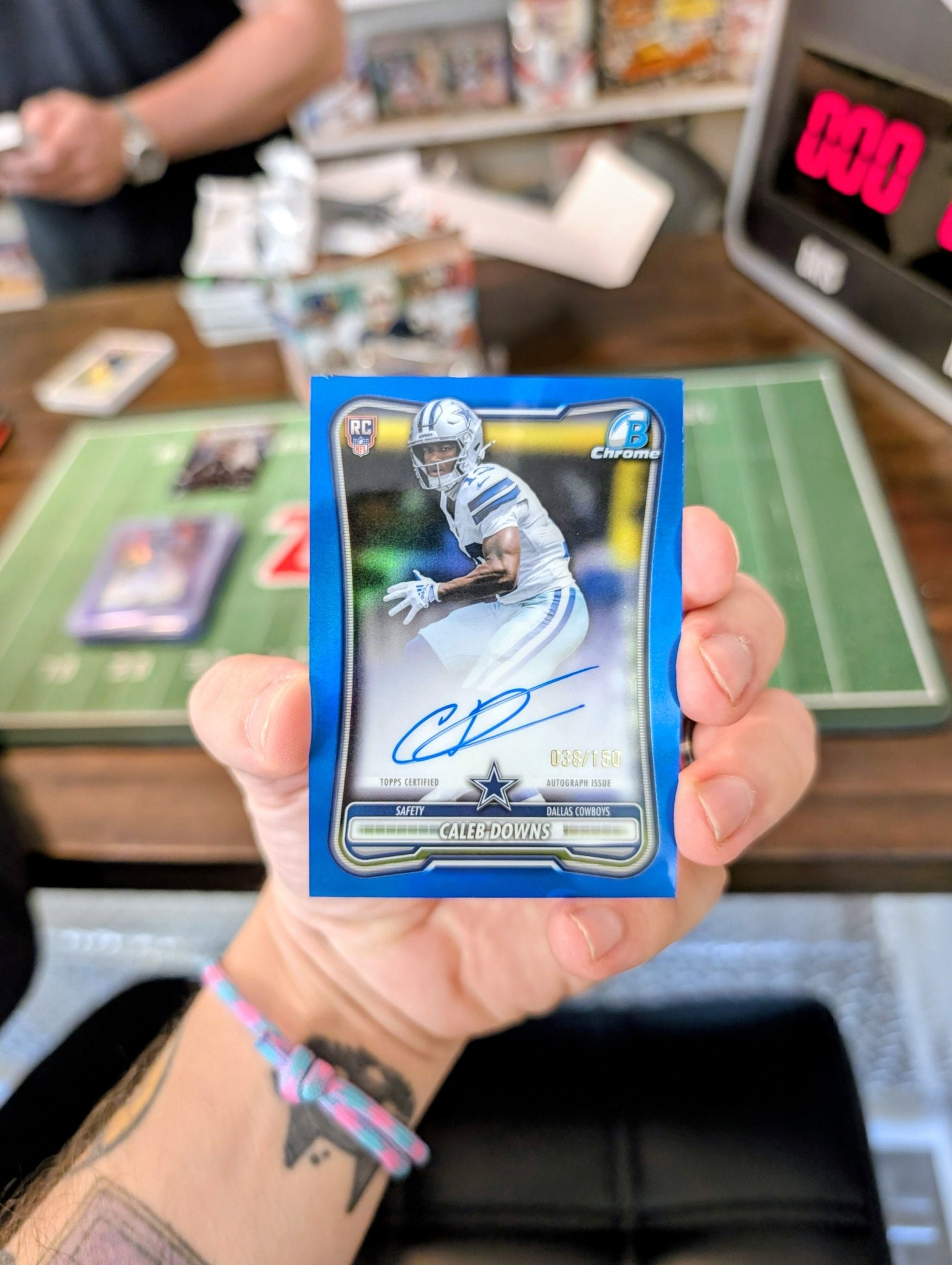 Caleb Downs Blue Refractor serial 38 of 150