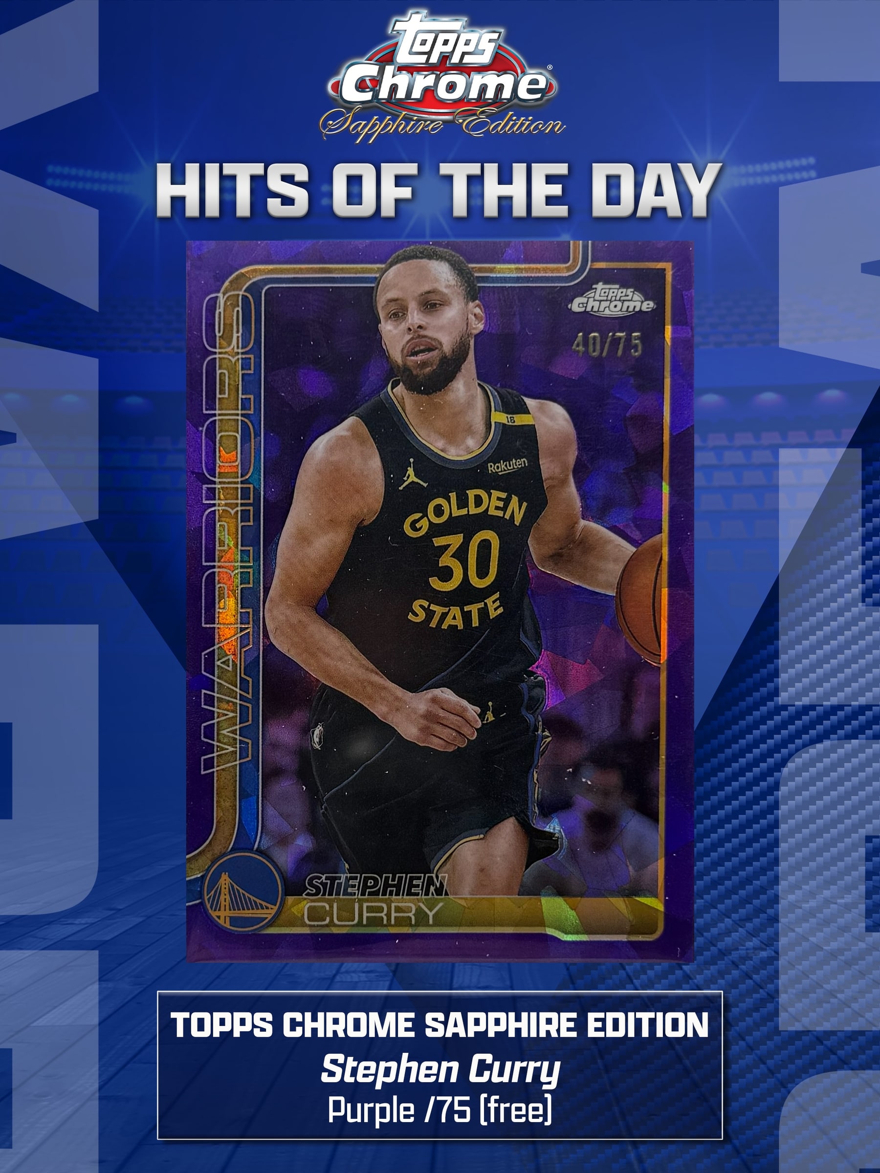 Stephen Curry Purple Sapphire serial 40 of 75