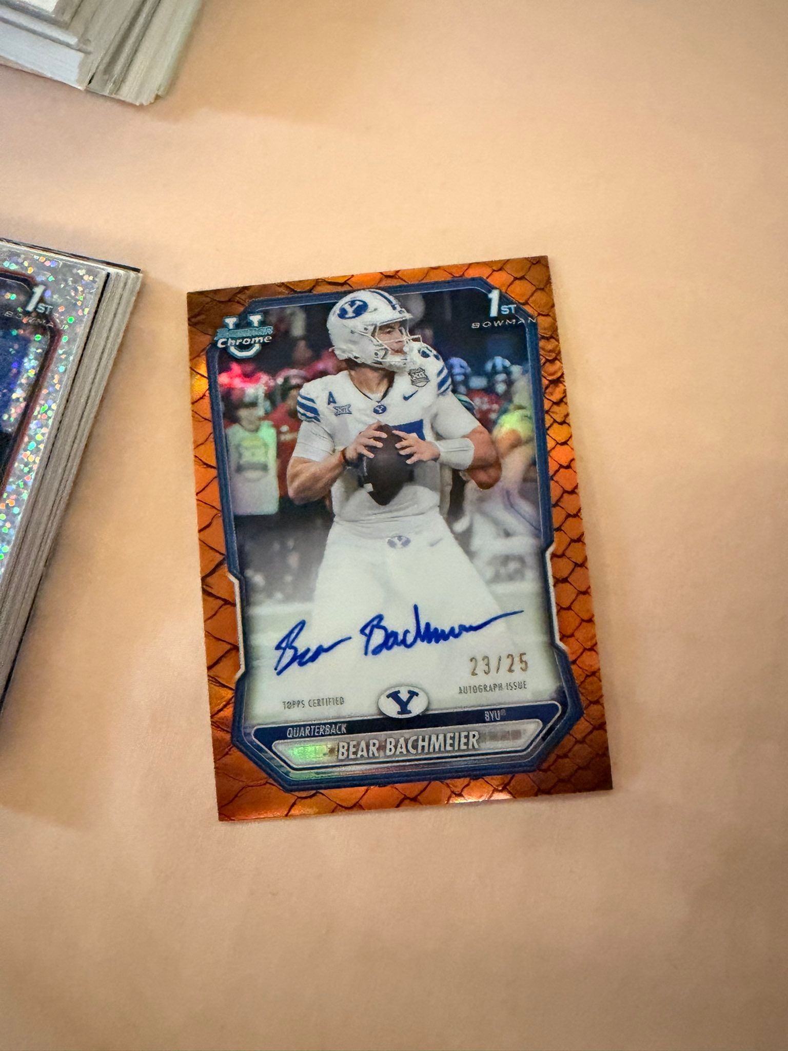 Bear Bachmeier Orange Reptilian Refractor serial 23 of 25