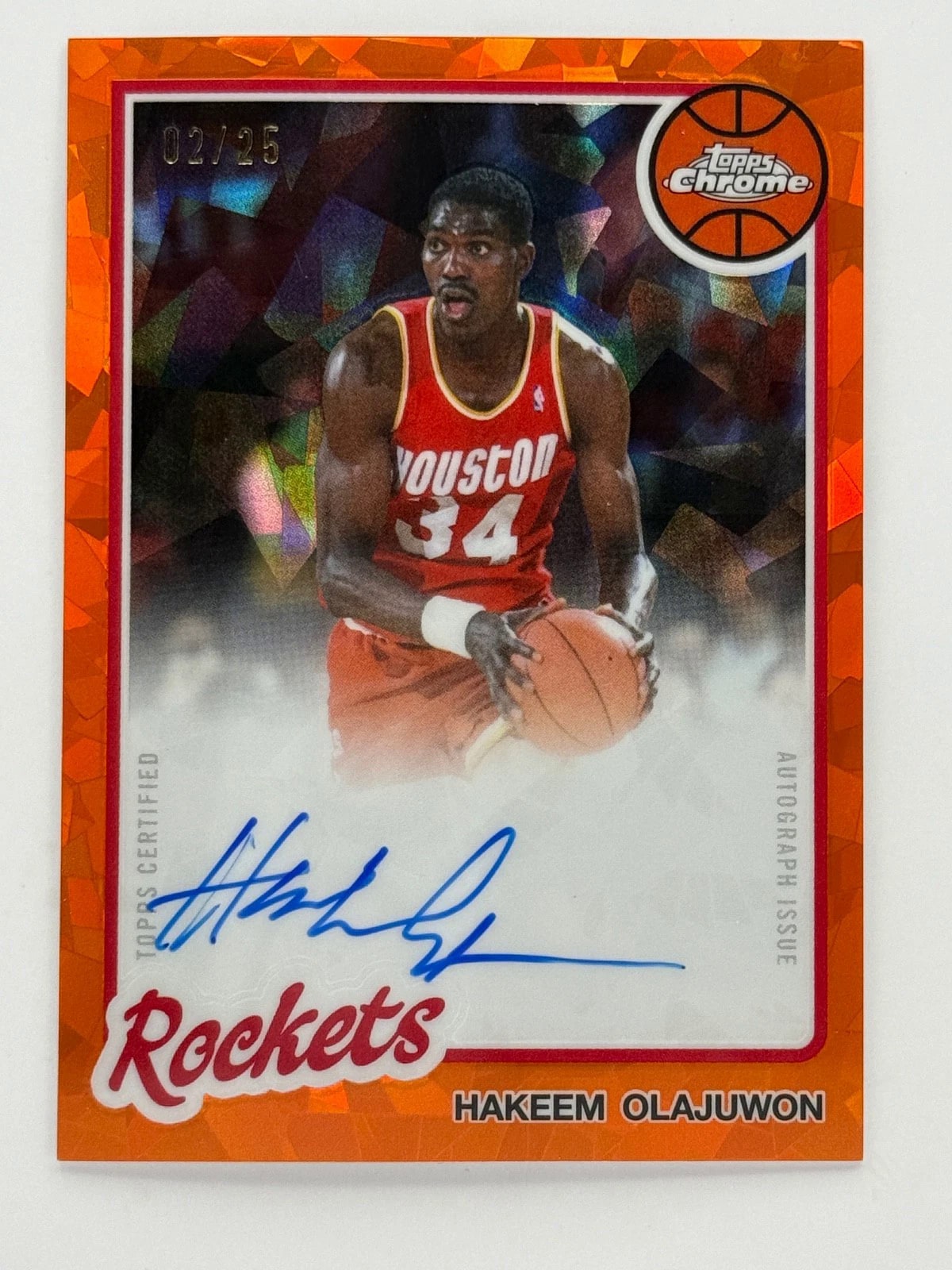 Hakeem Olajuwon Orange Sapphire serial 2 of 25