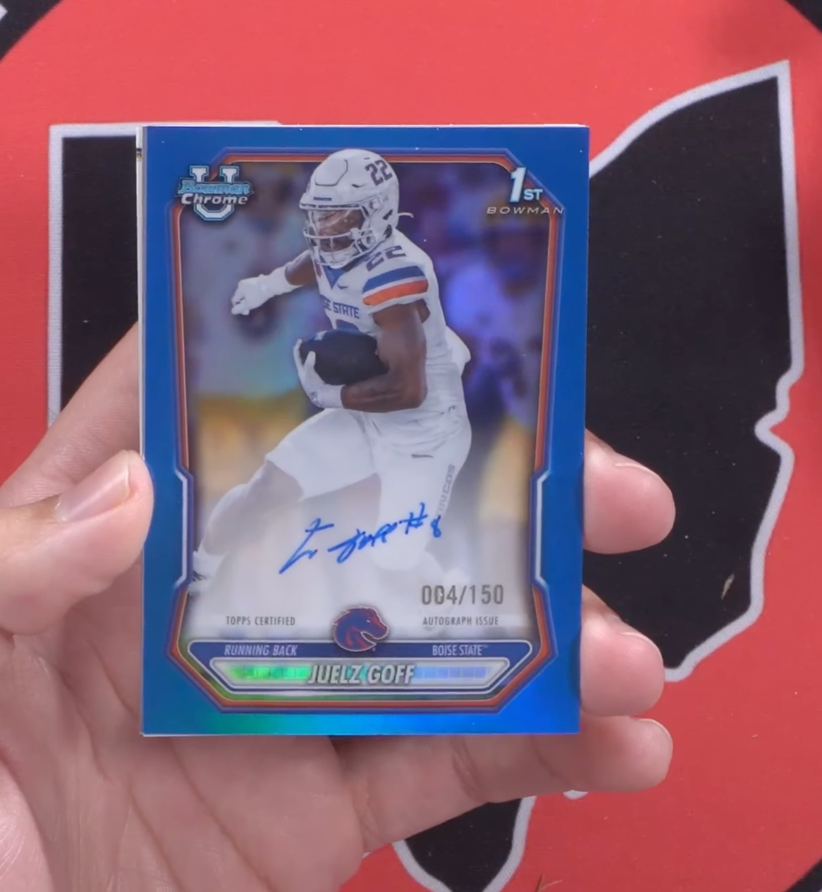 Juelz Goff Blue Refractor serial 4 of 150