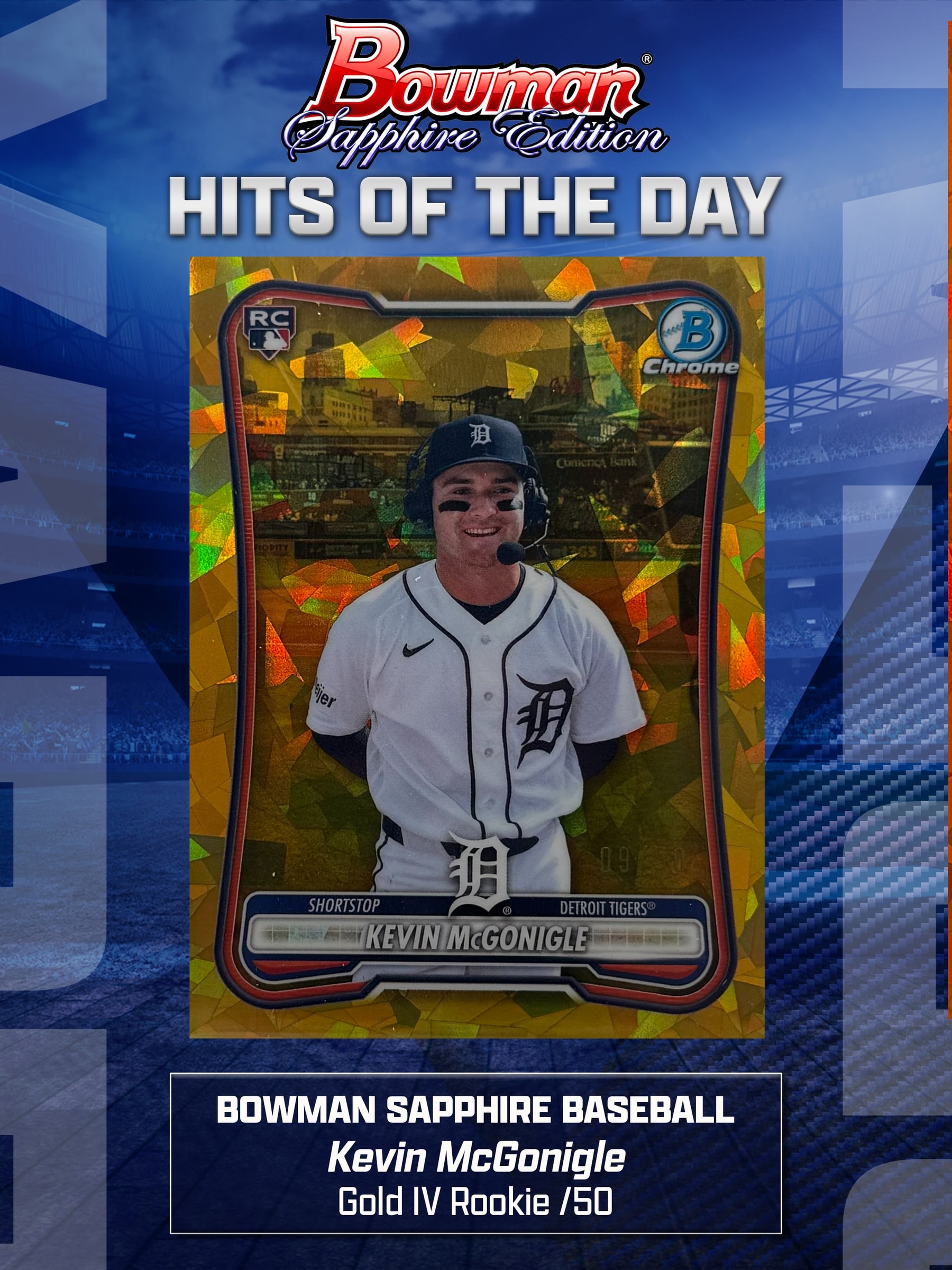 Kevin McGonigle Gold Sapphire serial 9 of 50