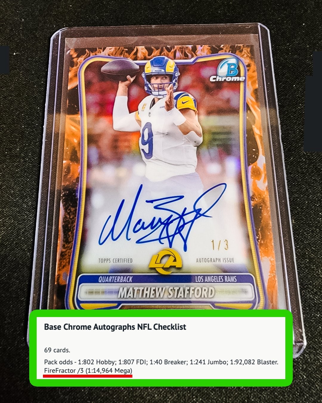 Matthew Stafford Firefractor serial 1 of 3