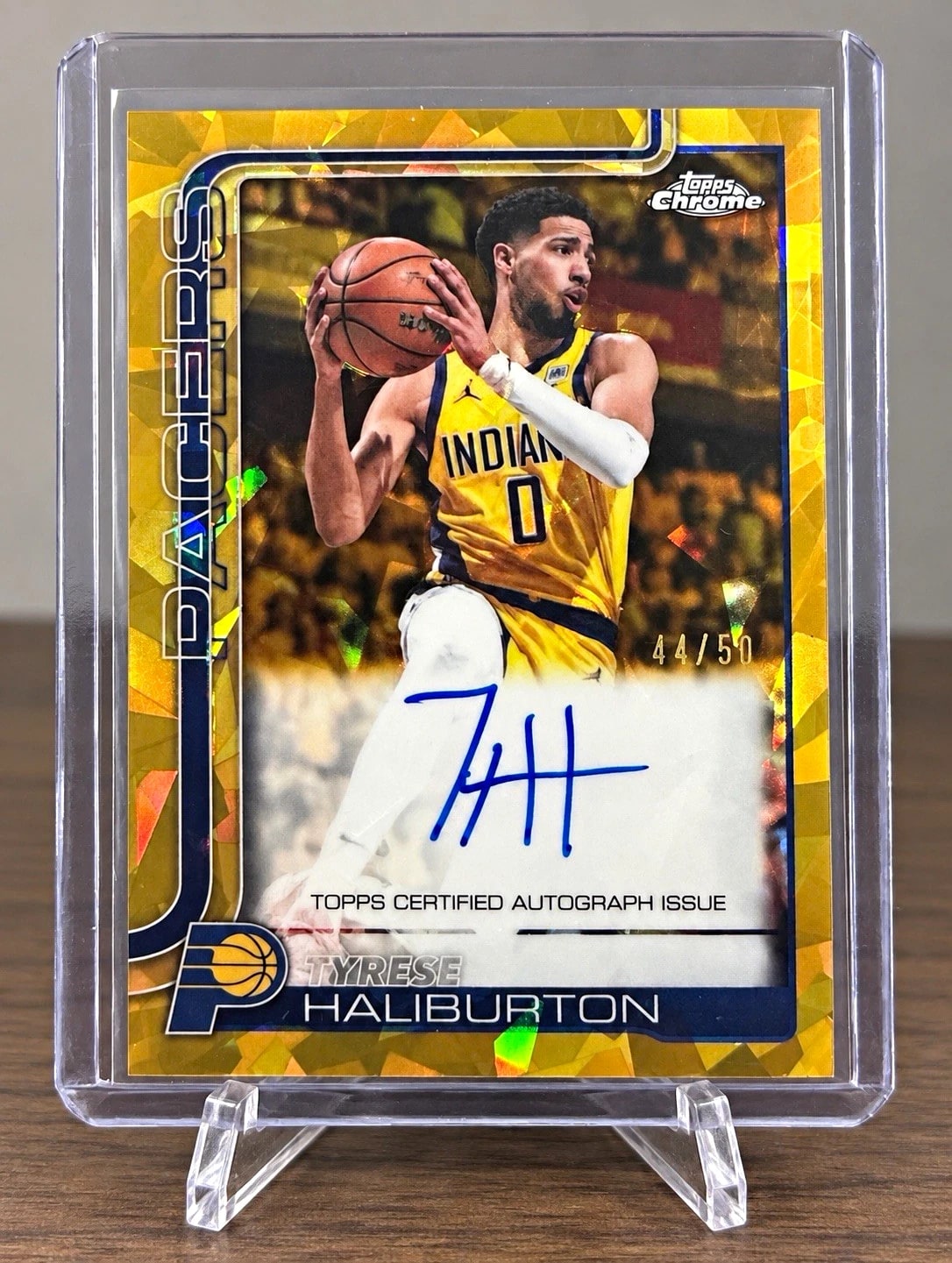 Tyrese Haliburton Gold Sapphire serial 44 of 50
