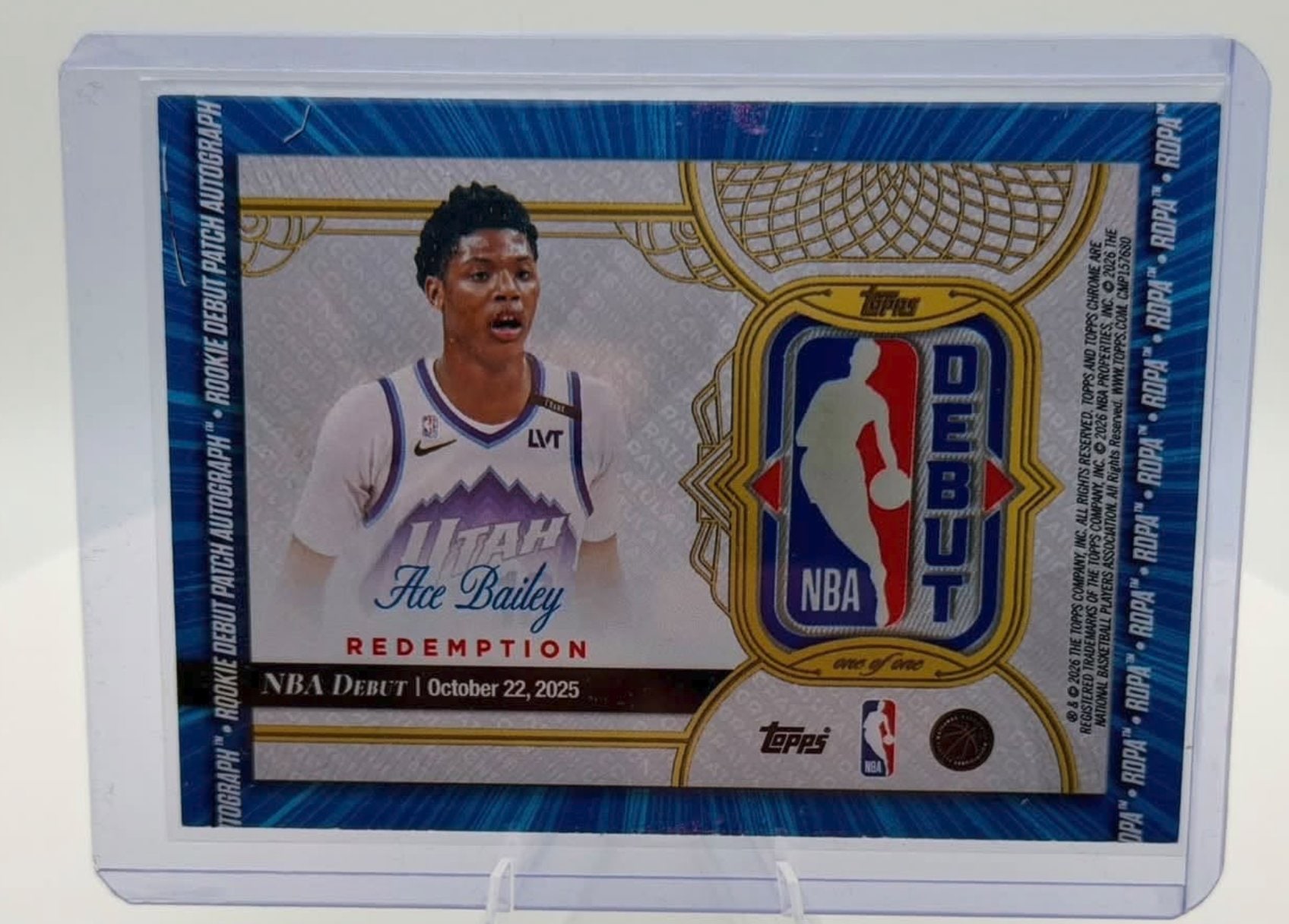Ace Bailey NBA Debut Patch serial 1 of 1