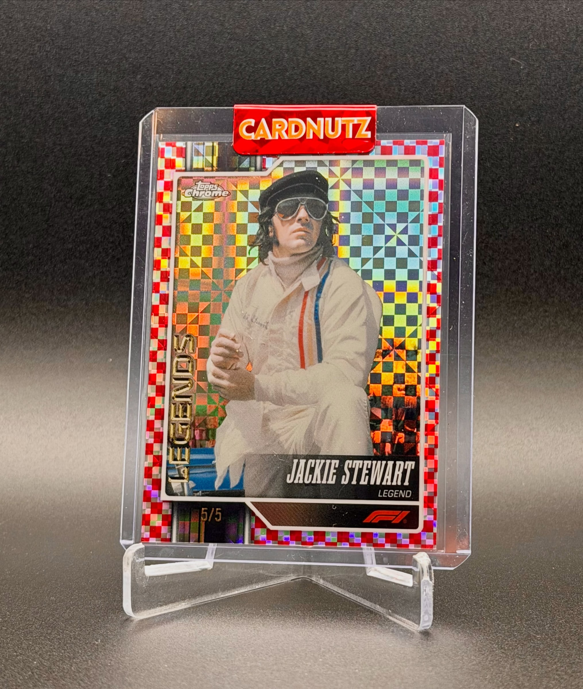 Jackie Stewart Red Checker Flag serial 5 of 5