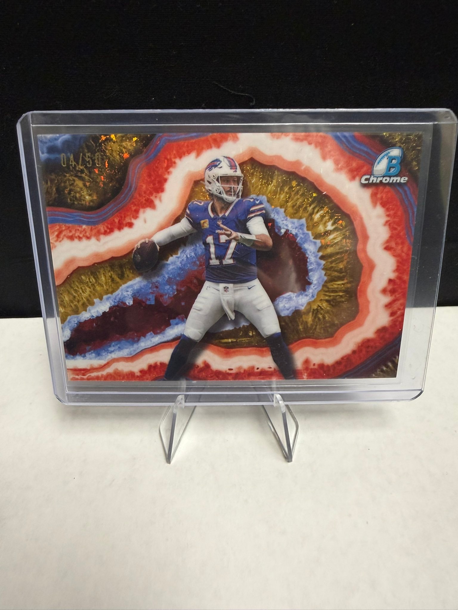 Josh Allen Gold Crystal Refractor serial 4 of 50