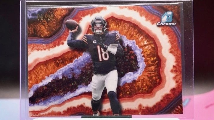 Caleb Williams Orange Crystal Refractor serial 8 of 25