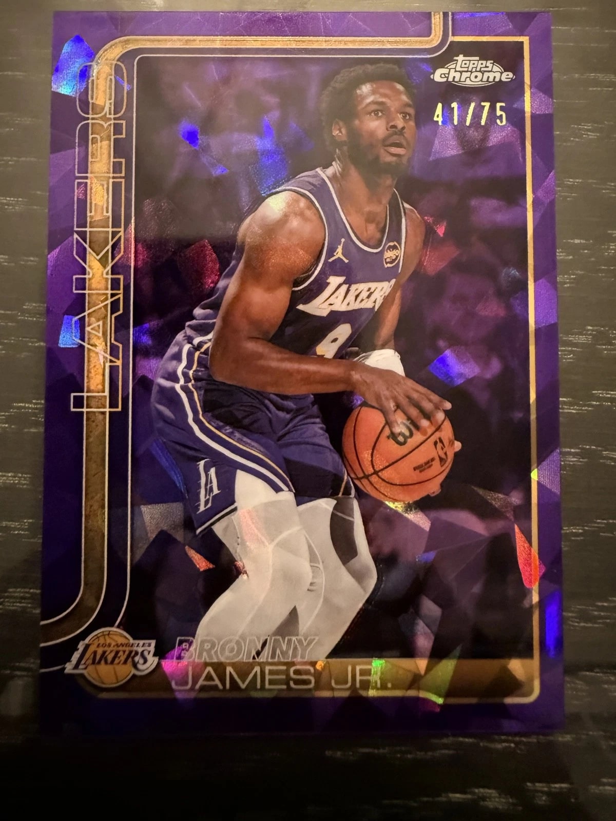 Bronny James Jr. Purple Sapphire serial 41 of 75
