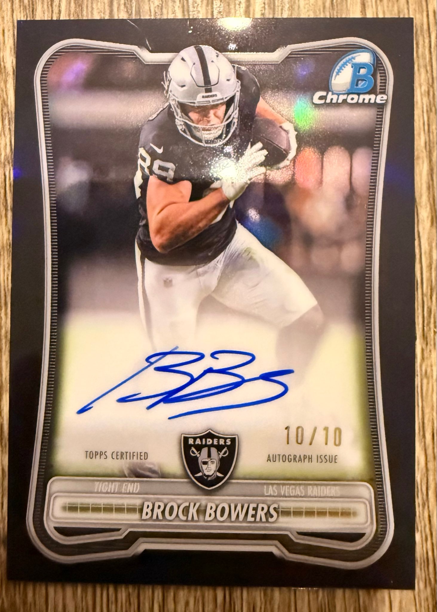 Brock Bowers Black Refractor serial 10 of 10