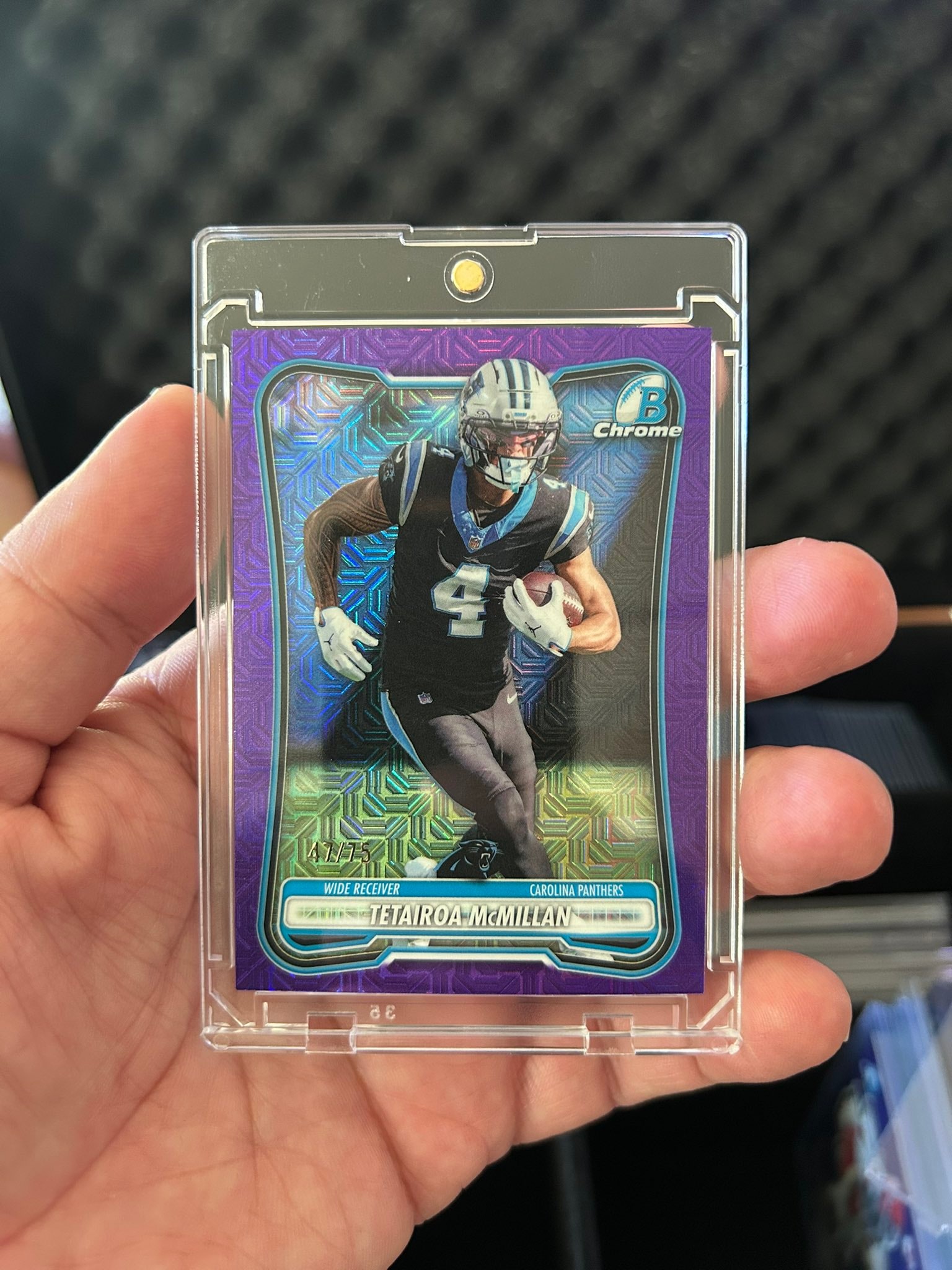Tetairoa McMillan Purple Refractor serial 47 of 75