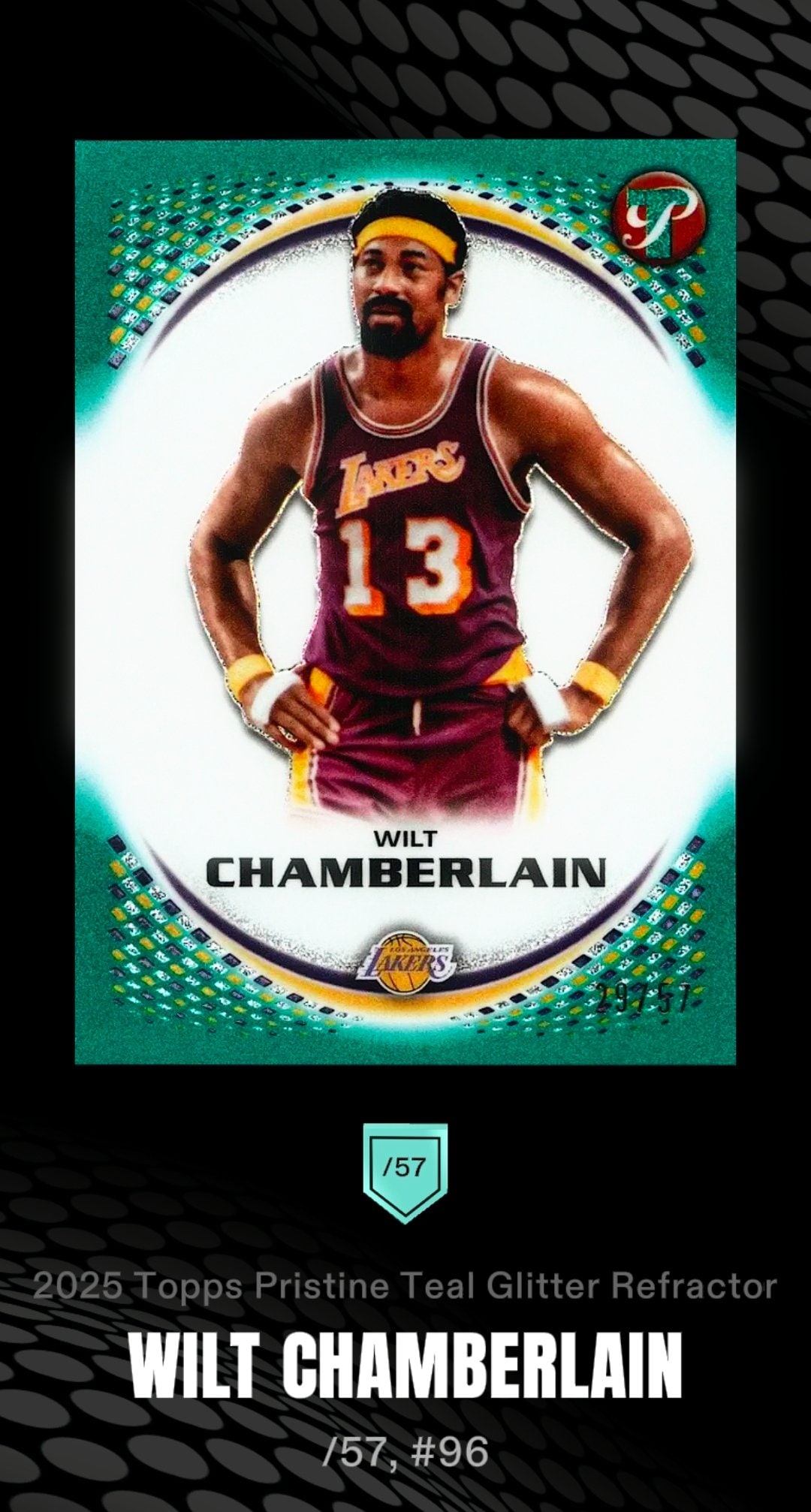 Wilt Chamberlain Teal Glitter serial 29 of 57