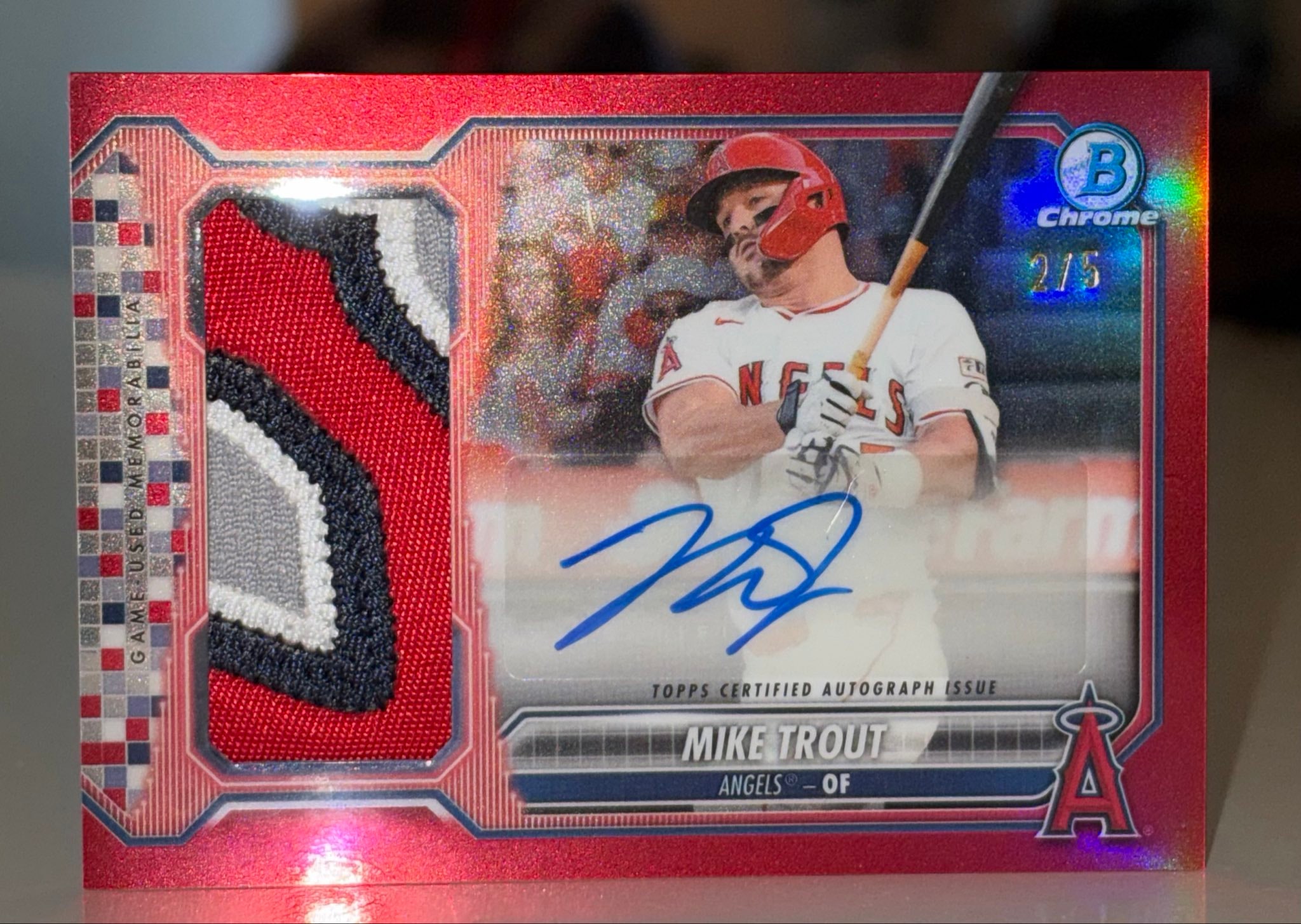 Mike Trout Red serial 2 of 5