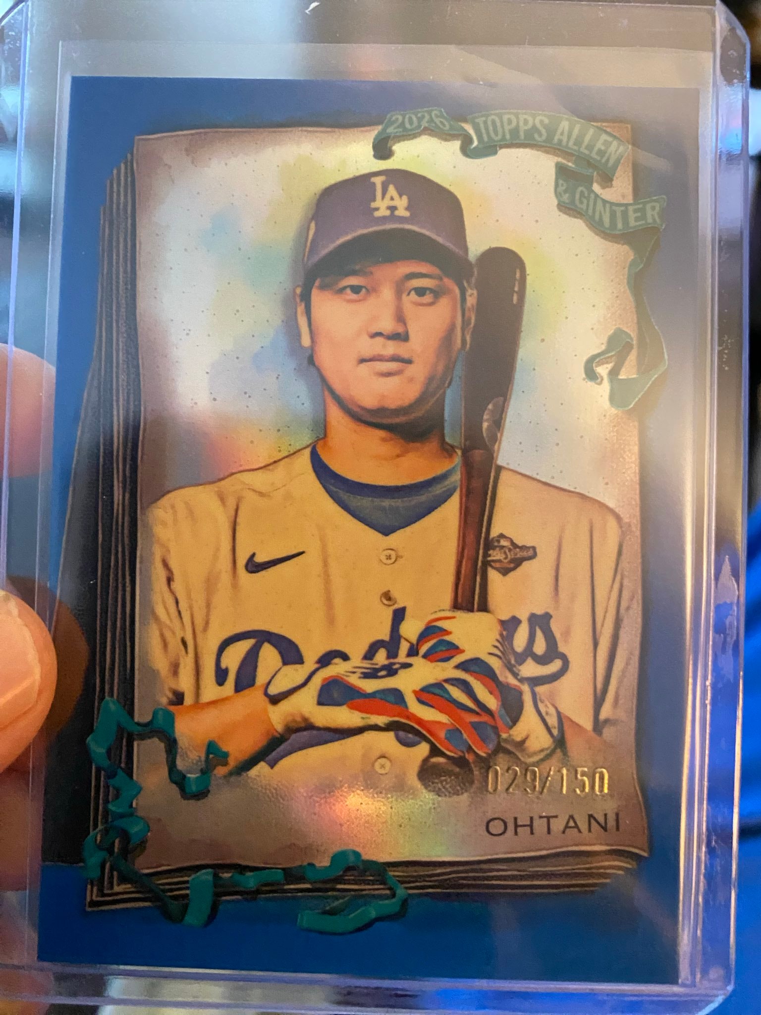 Shohei Ohtani Blue Foil Filagree serial 29 of 150