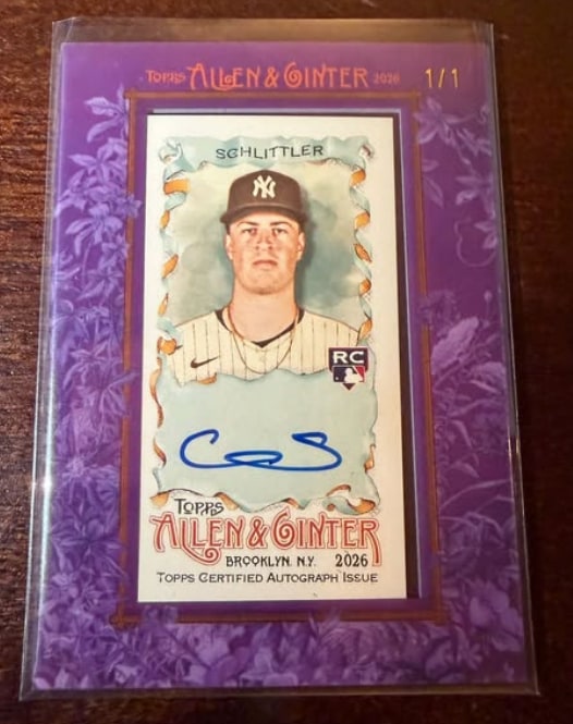 Cam Schlittler Purple Frame serial 1 of 1