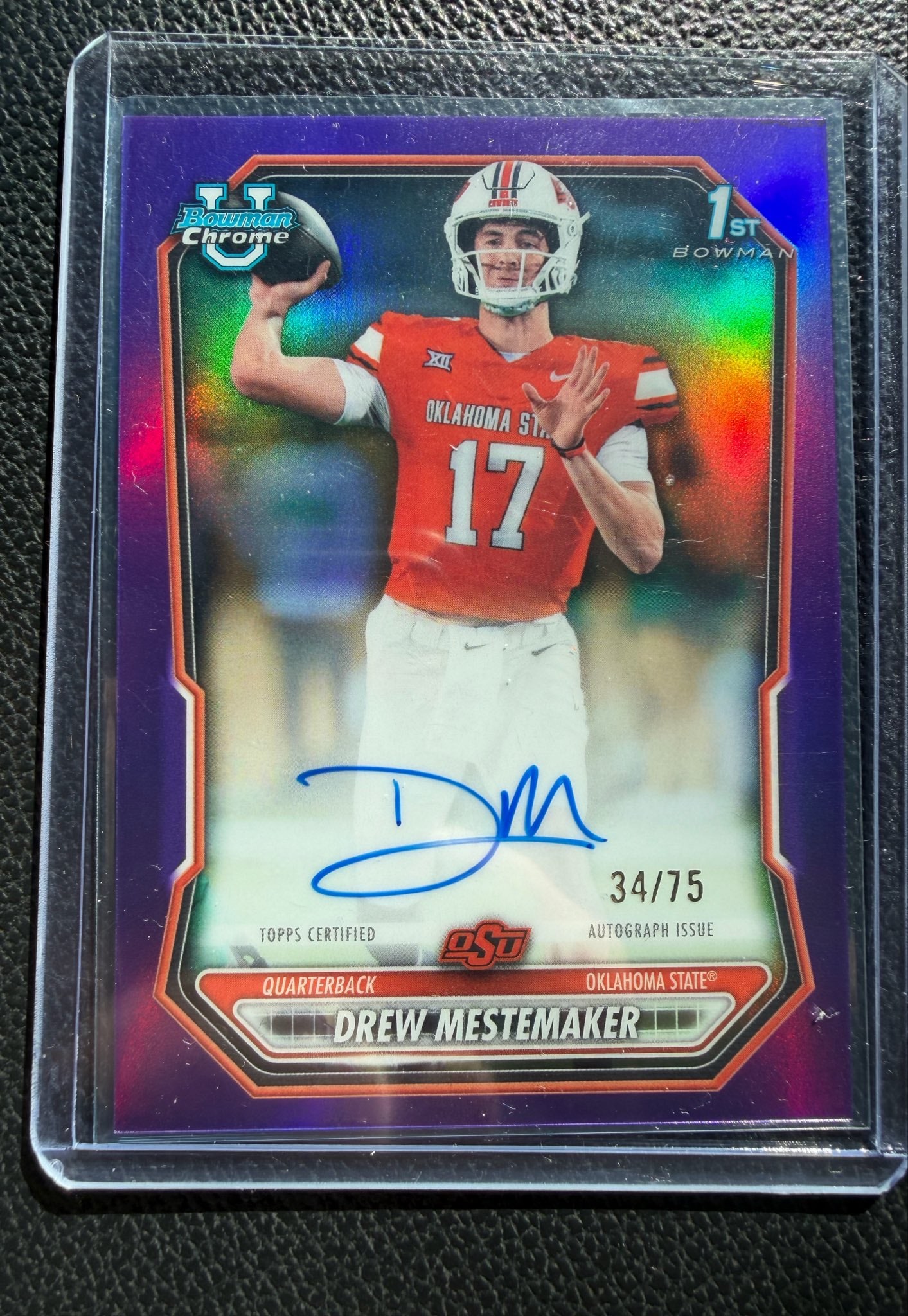 Drew Mestemaker Purple Refractor serial 34 of 75